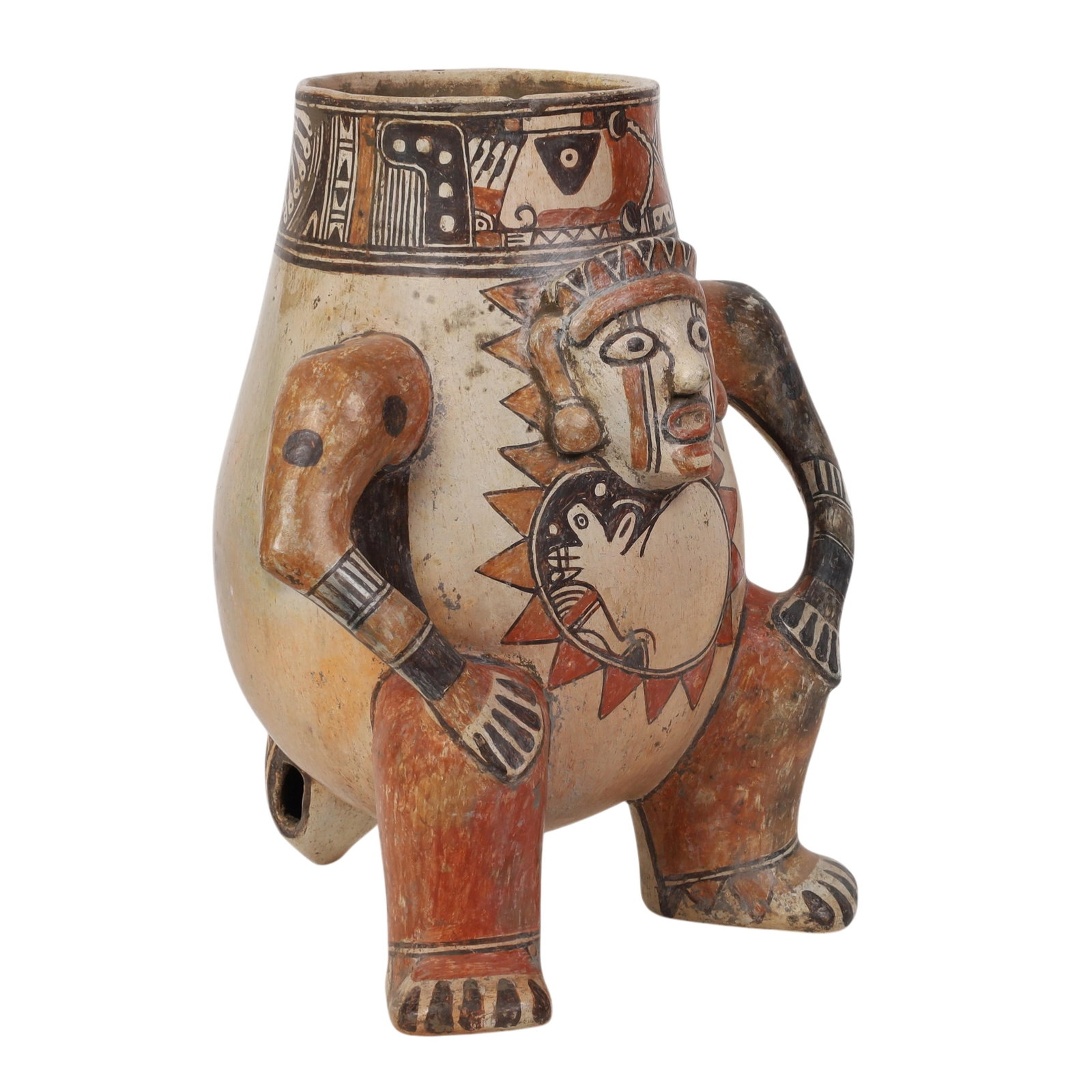 A polychrome ceramic effigy vessel (1 of 4)