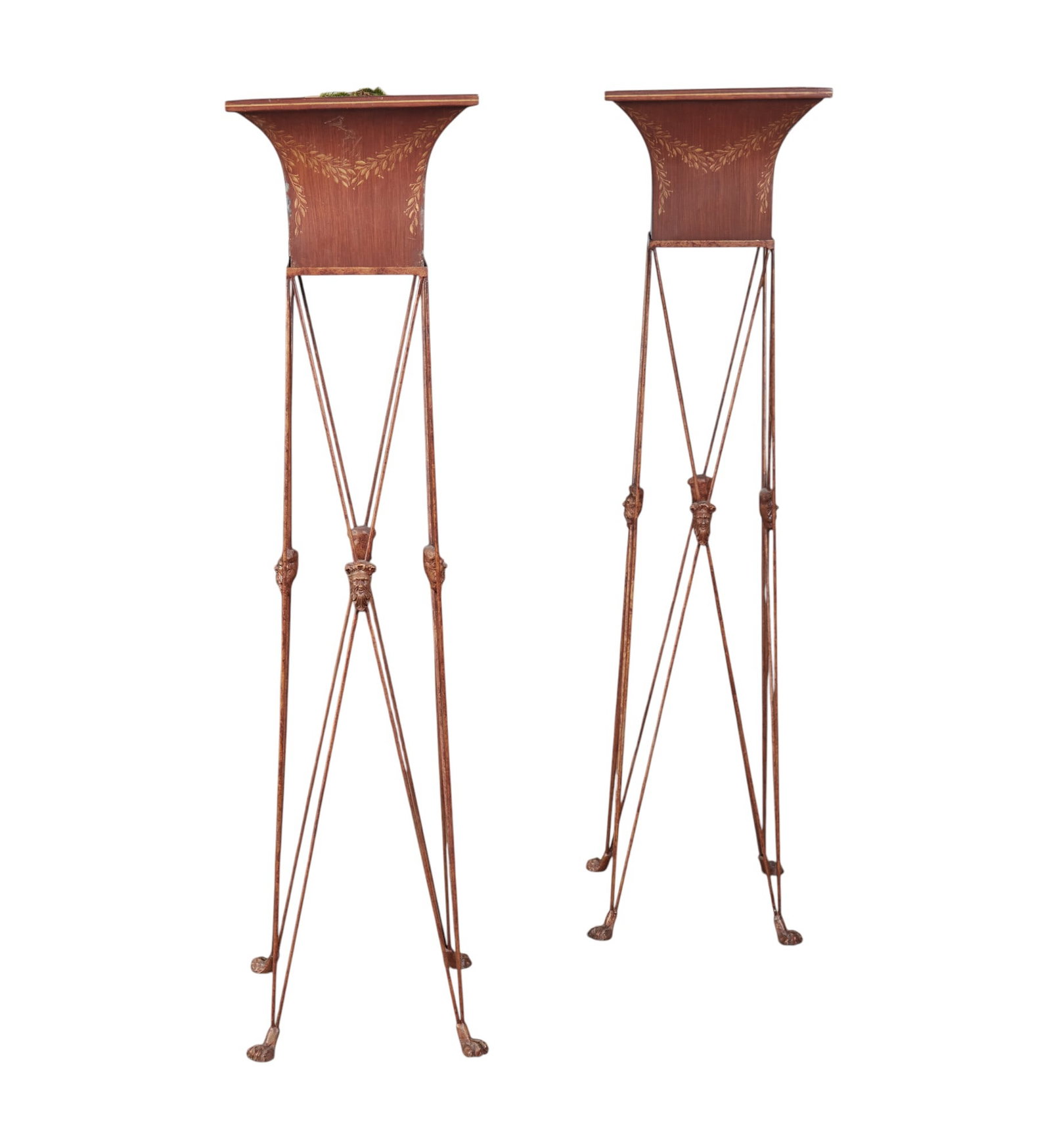 A pair of tole metal painted stands (1 of 6)