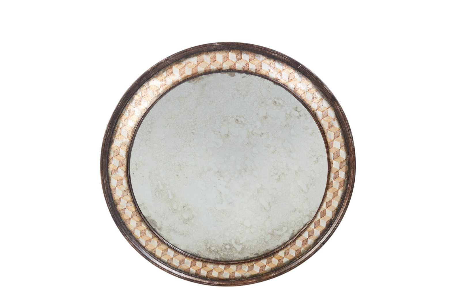 A painted round mirror (1 of 6)