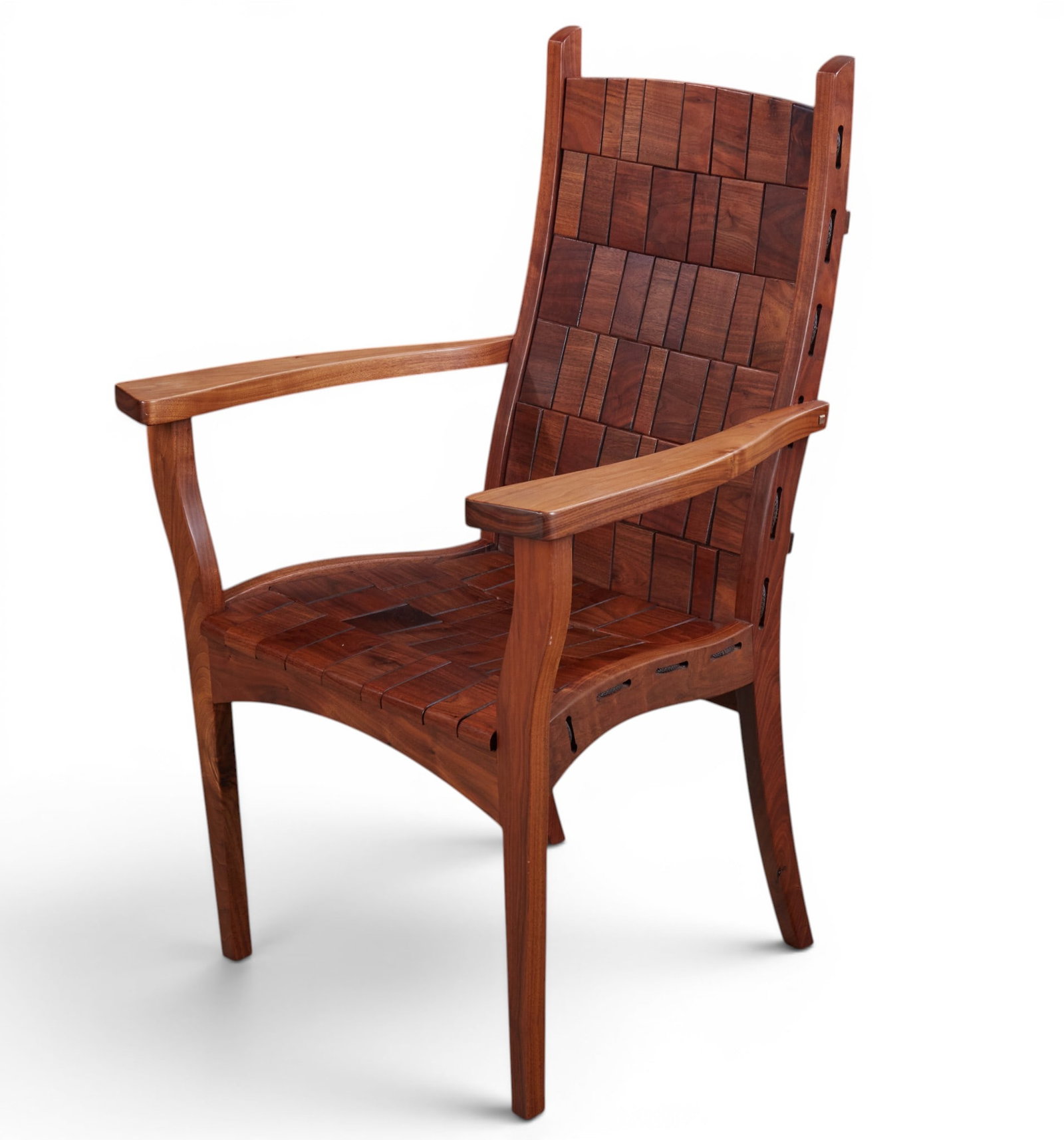 An Alan Daigre armchair: An Alan Daigre armchair signed and dated height 40 1/2 x width 26 x depth 25 in. (102.9 x 66 x 63.5 cm.)