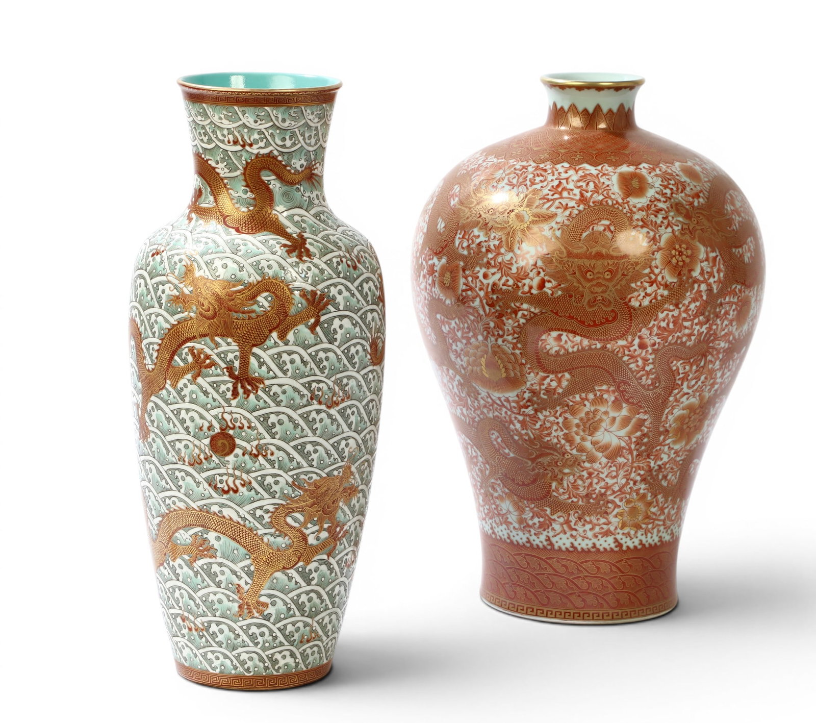 A group of two Chinese vases: A group of two Chinese vases Tallest: height 19 x diameter 8 in. (48.3 x 20.3 cm.)