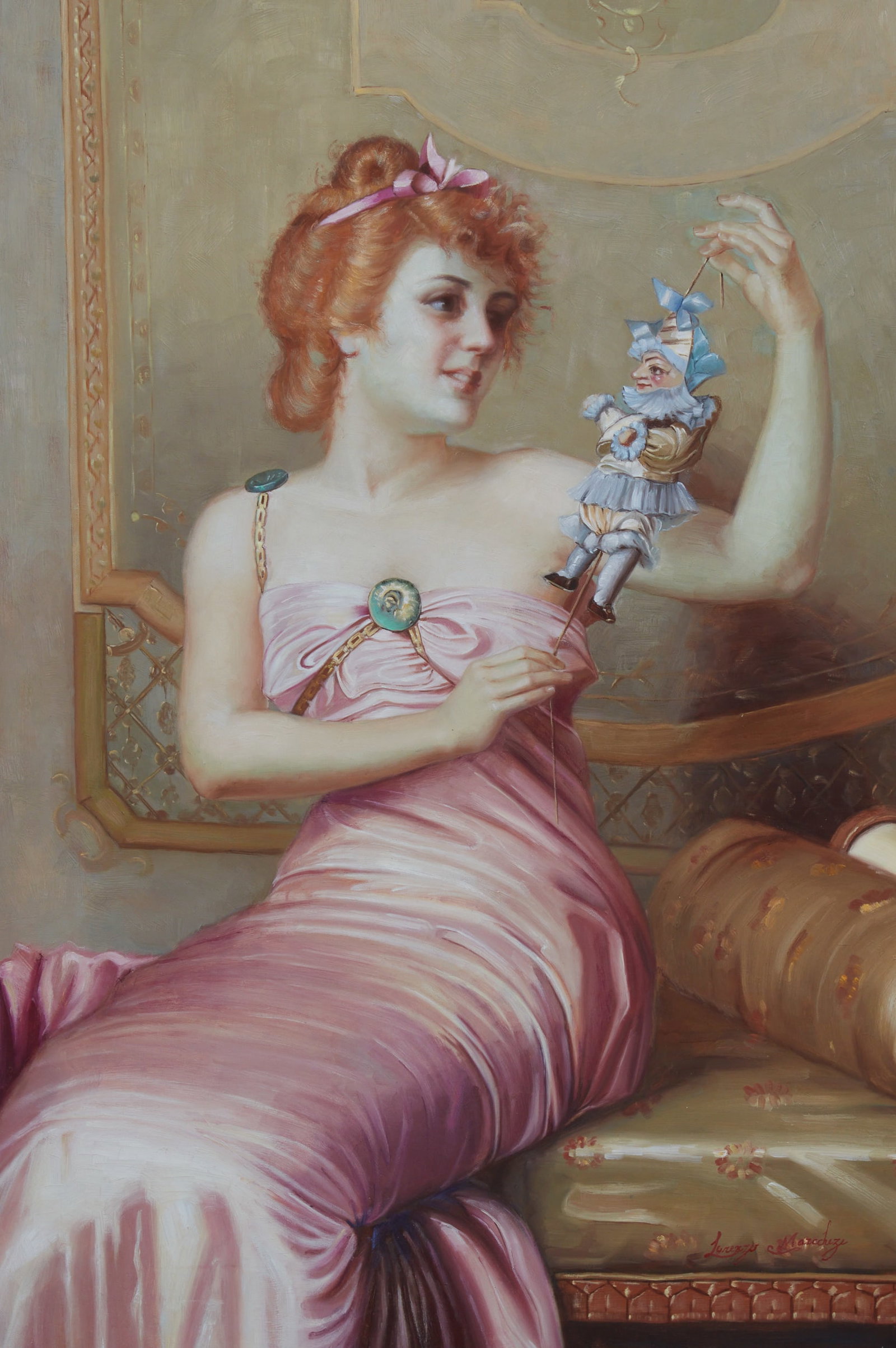After Vittorio Matteo Corcos (Italy, 1859-1933), The Plaything (Il balocco), oil on canvas, 36 x: After Vittorio Matteo Corcos Italy 1859-1933 The Plaything (Il balocco) oil on canvas 36 x 24in (92 x 61cm)
