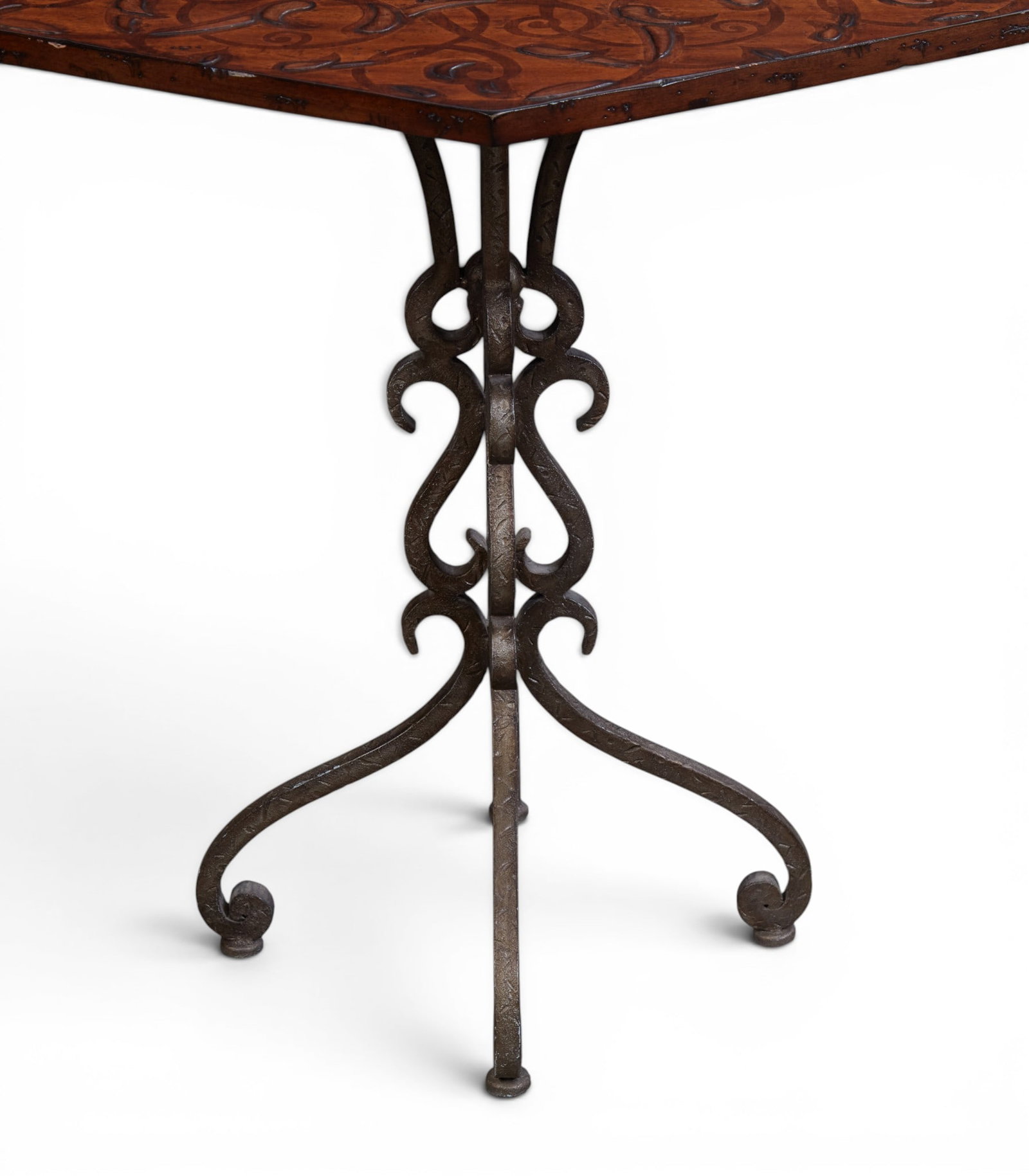 A rustic table with iron base - 4