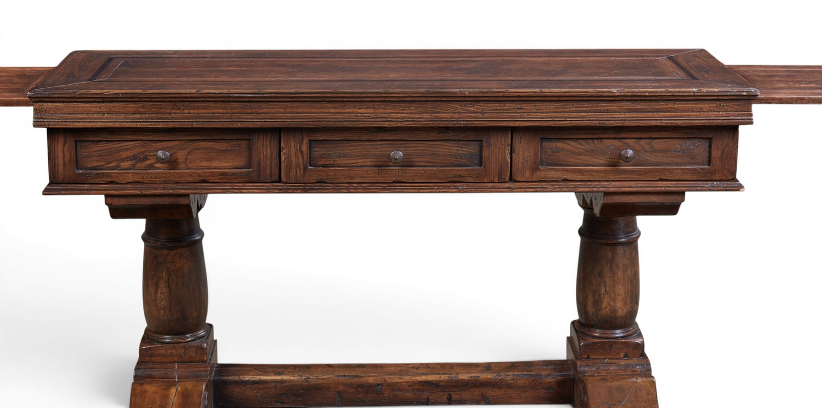 A sideboard on a trestle base with pullout sides. - 3