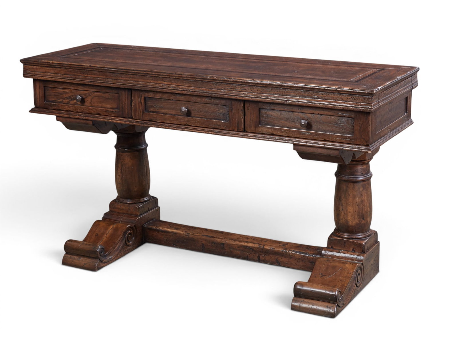 A sideboard on a trestle base with pullout sides. - 4
