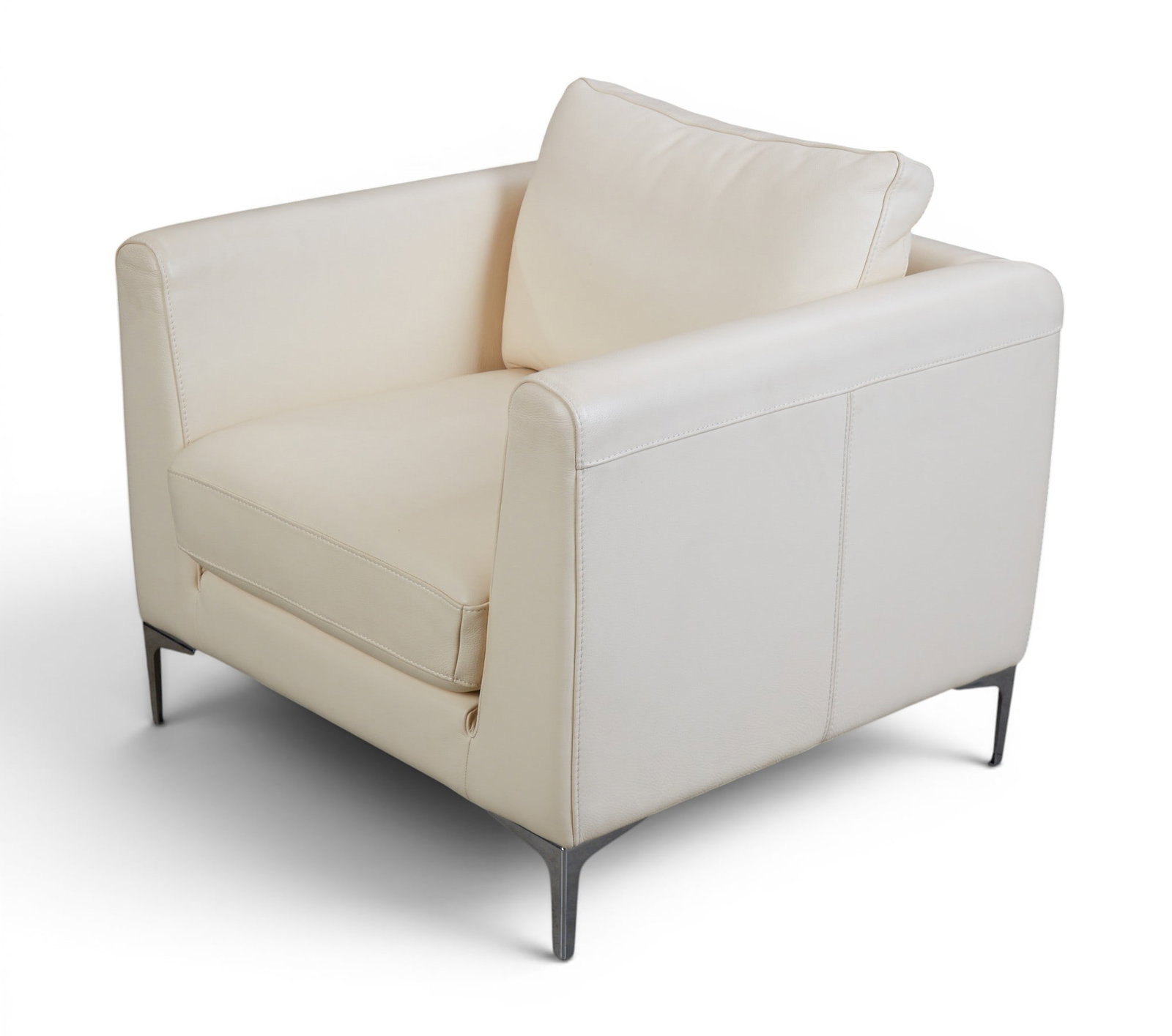 A contemporary Italian leather armchair: A contemporary Italian leather armchair height 35 x width 34 x depth 33 in. (88.9 x 86.4 x 83.8 cm.)