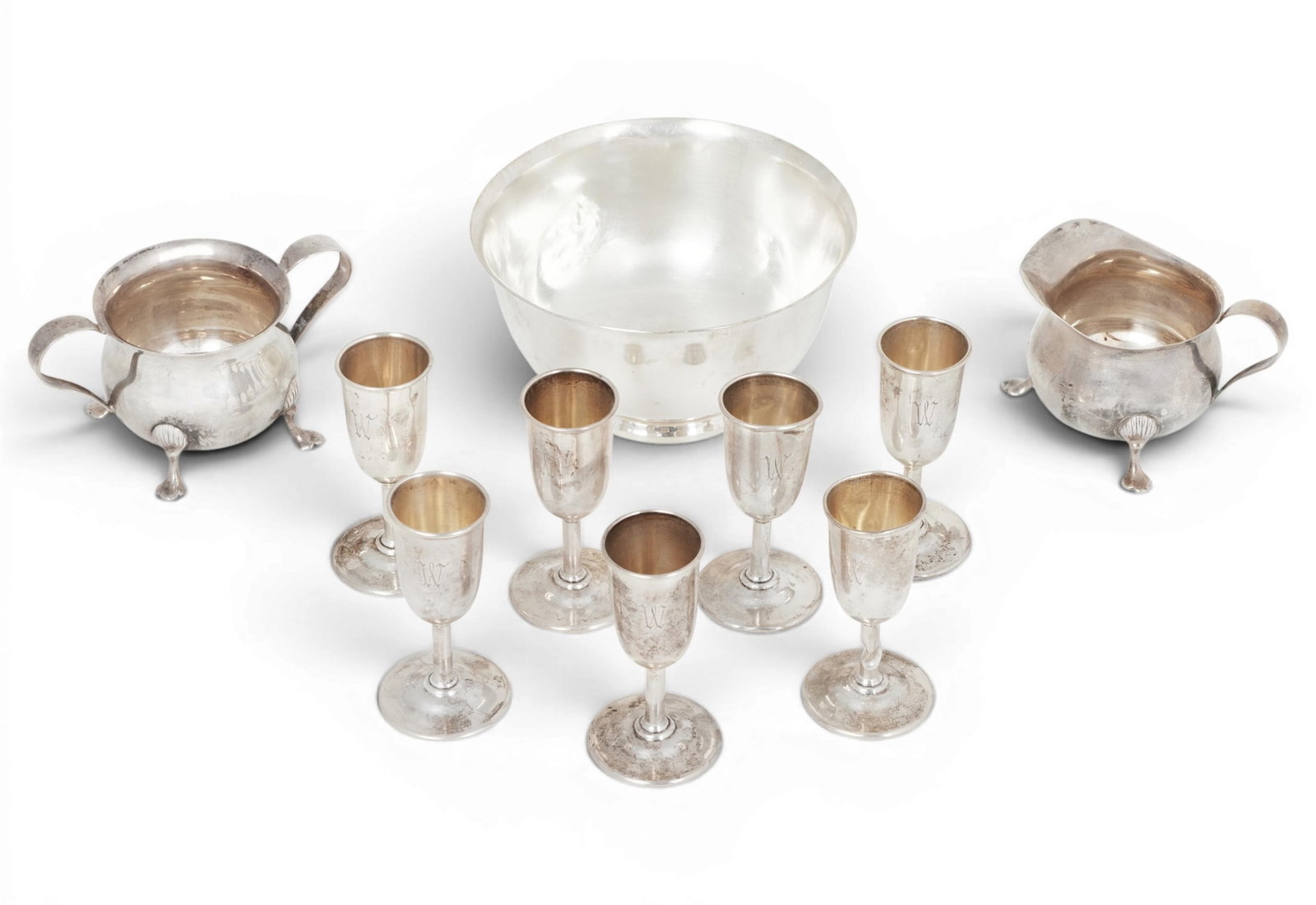A group of ten sterling silver table articles (1 of 9)