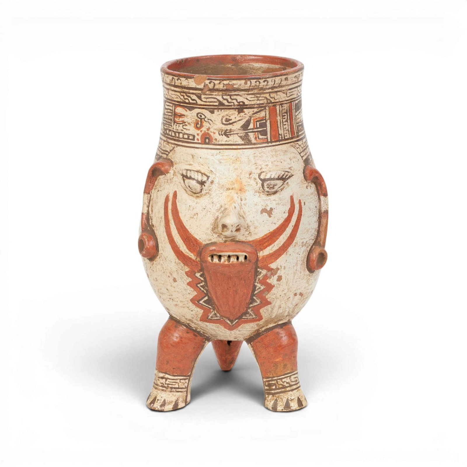 A Pataky, Nicoya Polychrome footed effigy (Costa Rica): A Pataky, Nicoya Polychrome footed effigy (Costa Rica) height 14 in. (35.6 cm.)