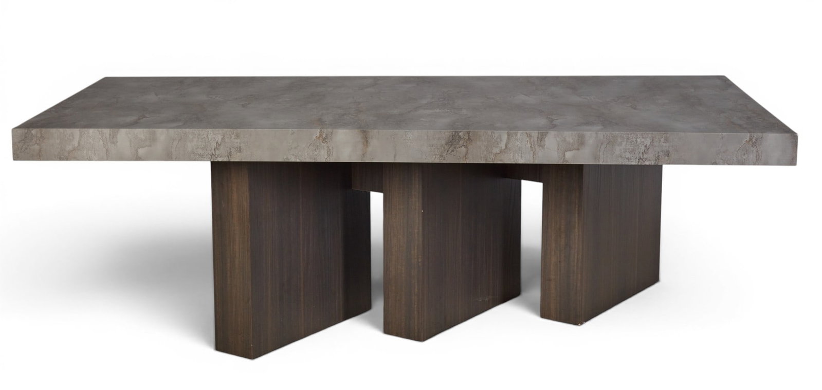 An ebonized dining room table with three column base - 2