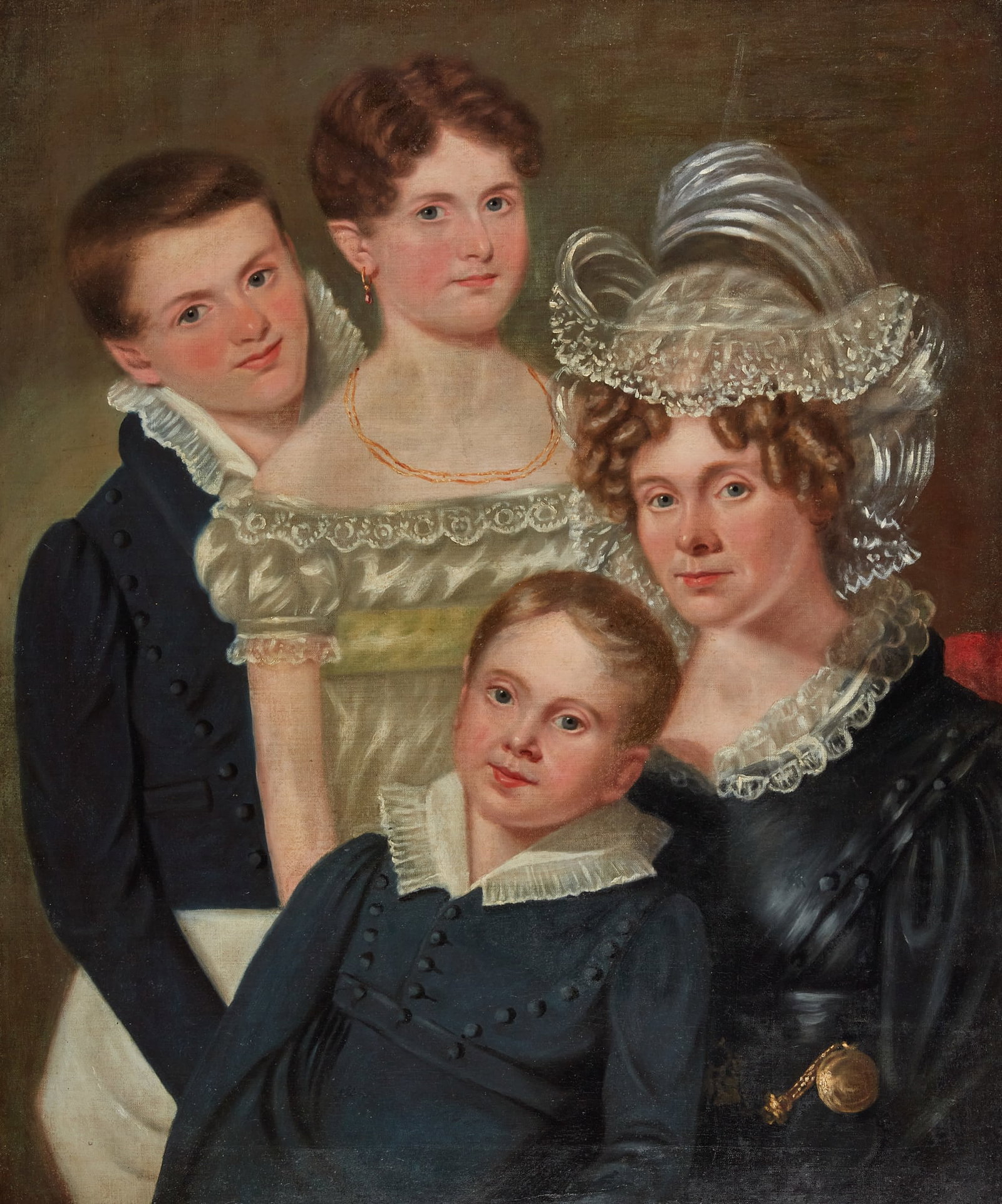 Manner of Sir John Watson Gordon (British, 1788-1864), Mother and three children, oil on canvas, 36: Manner of Sir John Watson Gordon British 1788-1864 Mother and three children oil on canvas 36 x 30in (91.5 x 76cm) Provenance: Property from the Estate of Gregory Warren Nelson, Reno, Nevada.