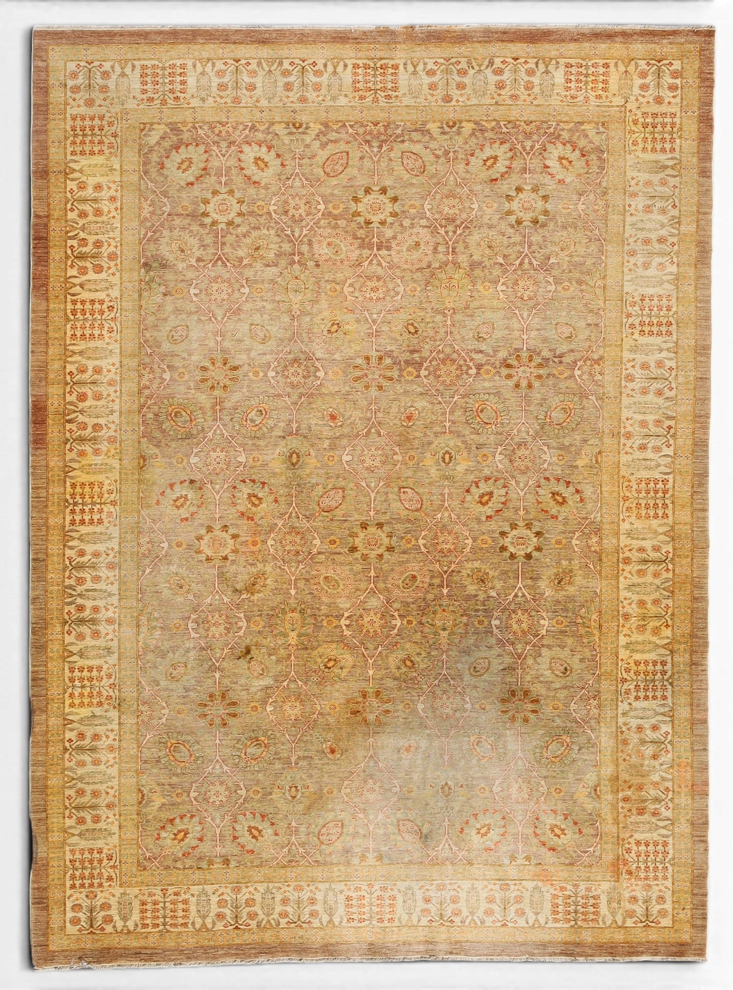 An area rug, possibly agra: An area rug possibly agra 14ft x 10.5ft