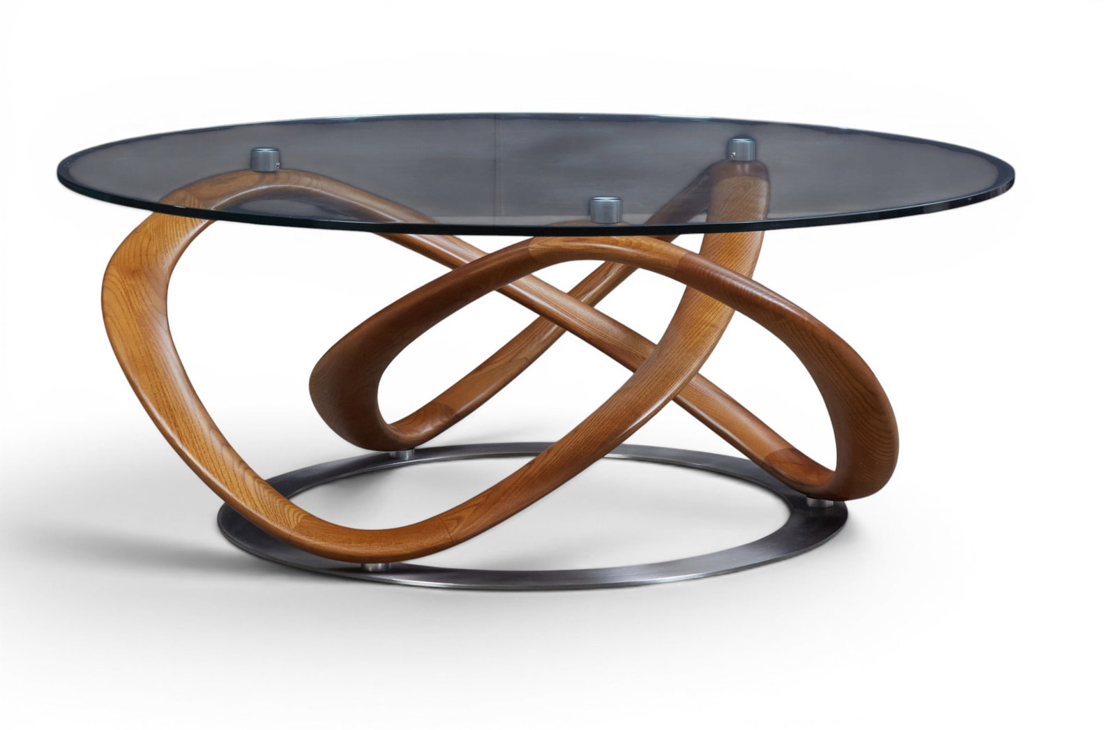 A Modern Glass and walnut coffee table, modrest michele modern by VIG furniture (1 of 6)