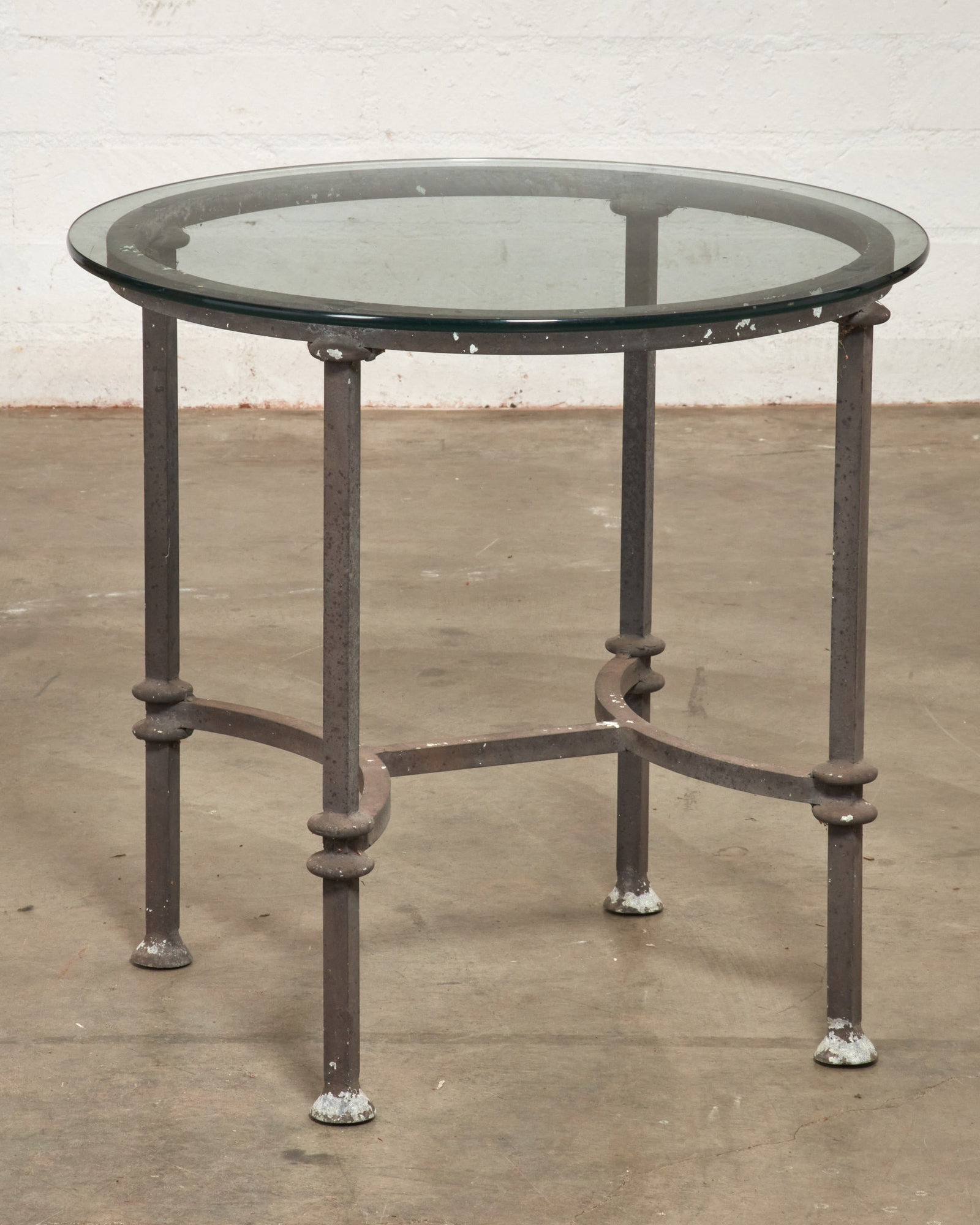 A Modernist painted aluminum and glass patio table, modern (1 of 3)