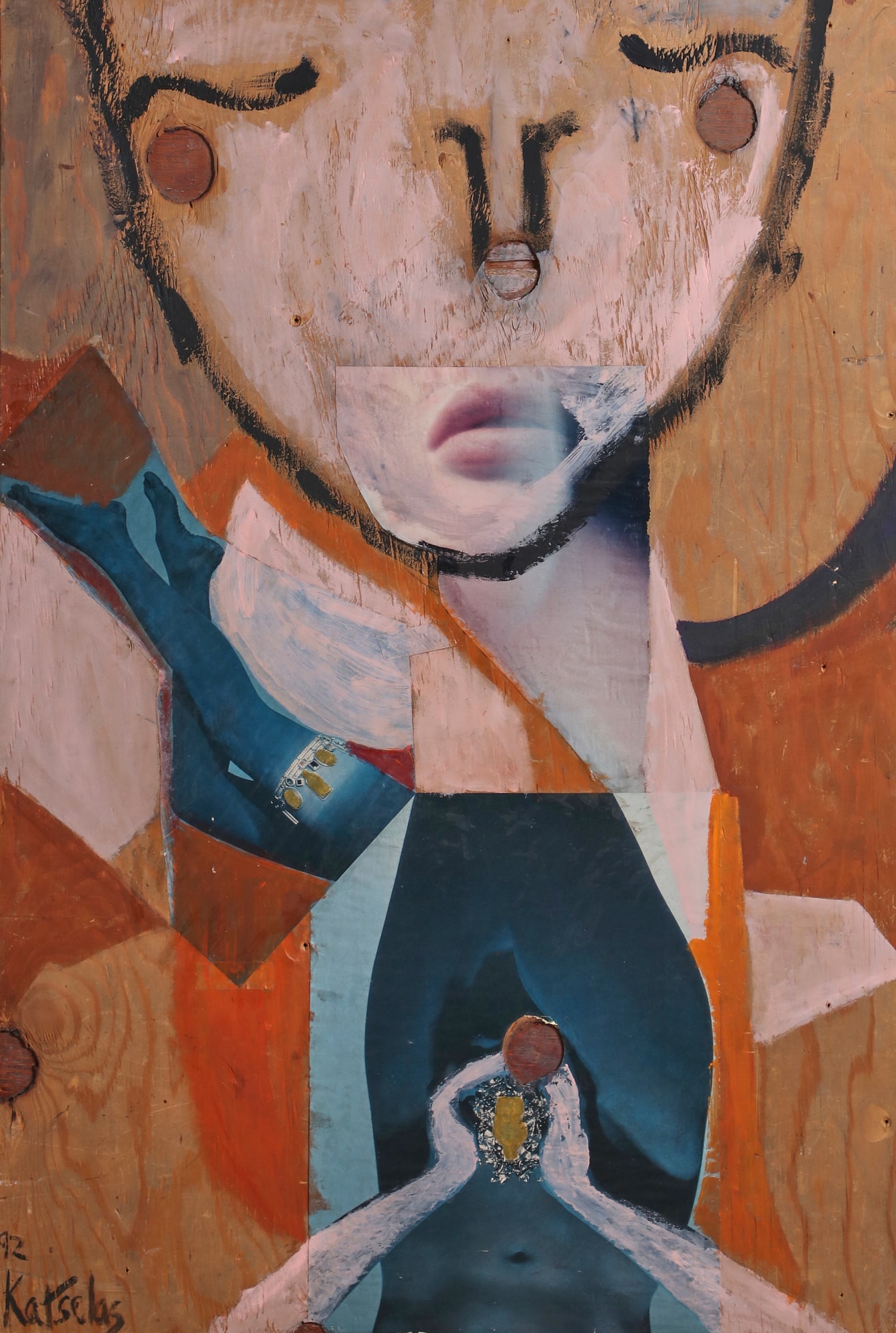 Milton Katselas (Greek/American, 1933-2008), The Prayer, mixed media assemblage on plywood, 24 x (1 of 6)