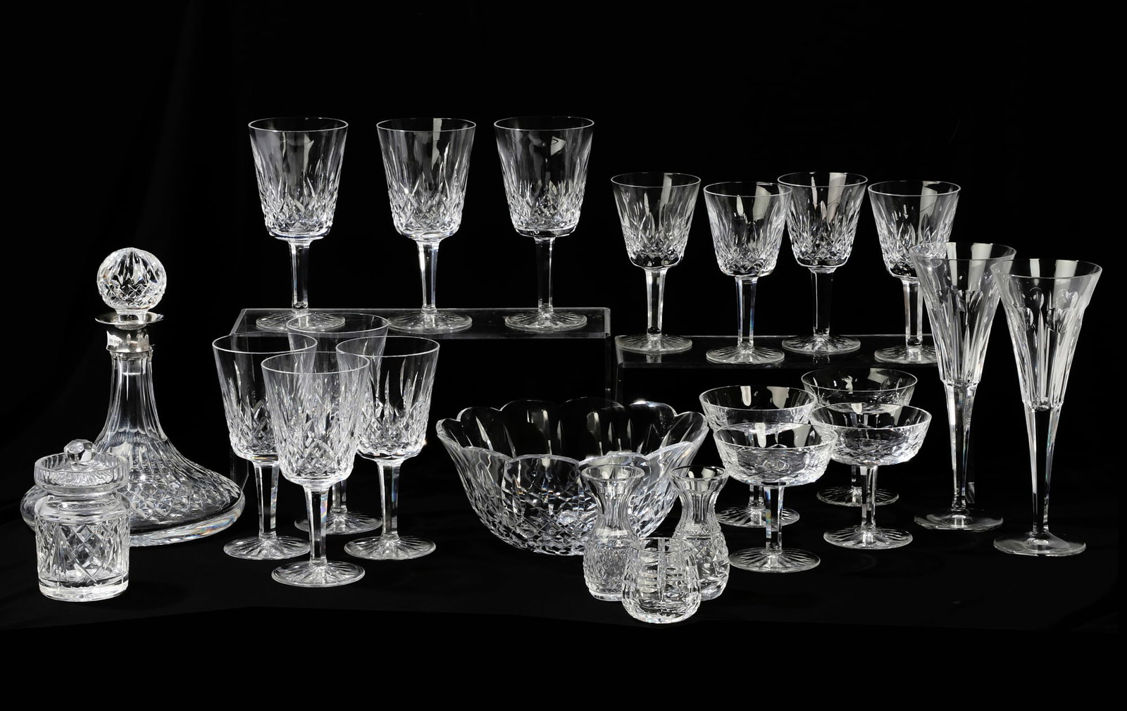 A group of twenty four Waterford drinkware and table articles (1 of 8)