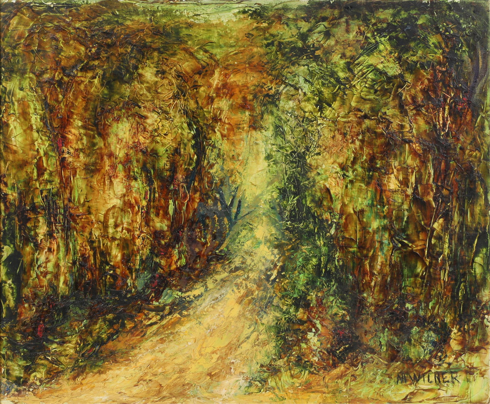 Marie Wilner (American, 1910-1995), Path, oil on canvas, 20 x 24in (61 x 51cm): Marie Wilner American 1910-1995 Path oil on canvas signed to lower right 20 x 24in (61 x 51cm)