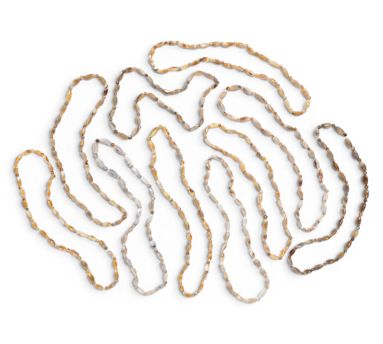 A group of ten agate necklaces (1 of 7)