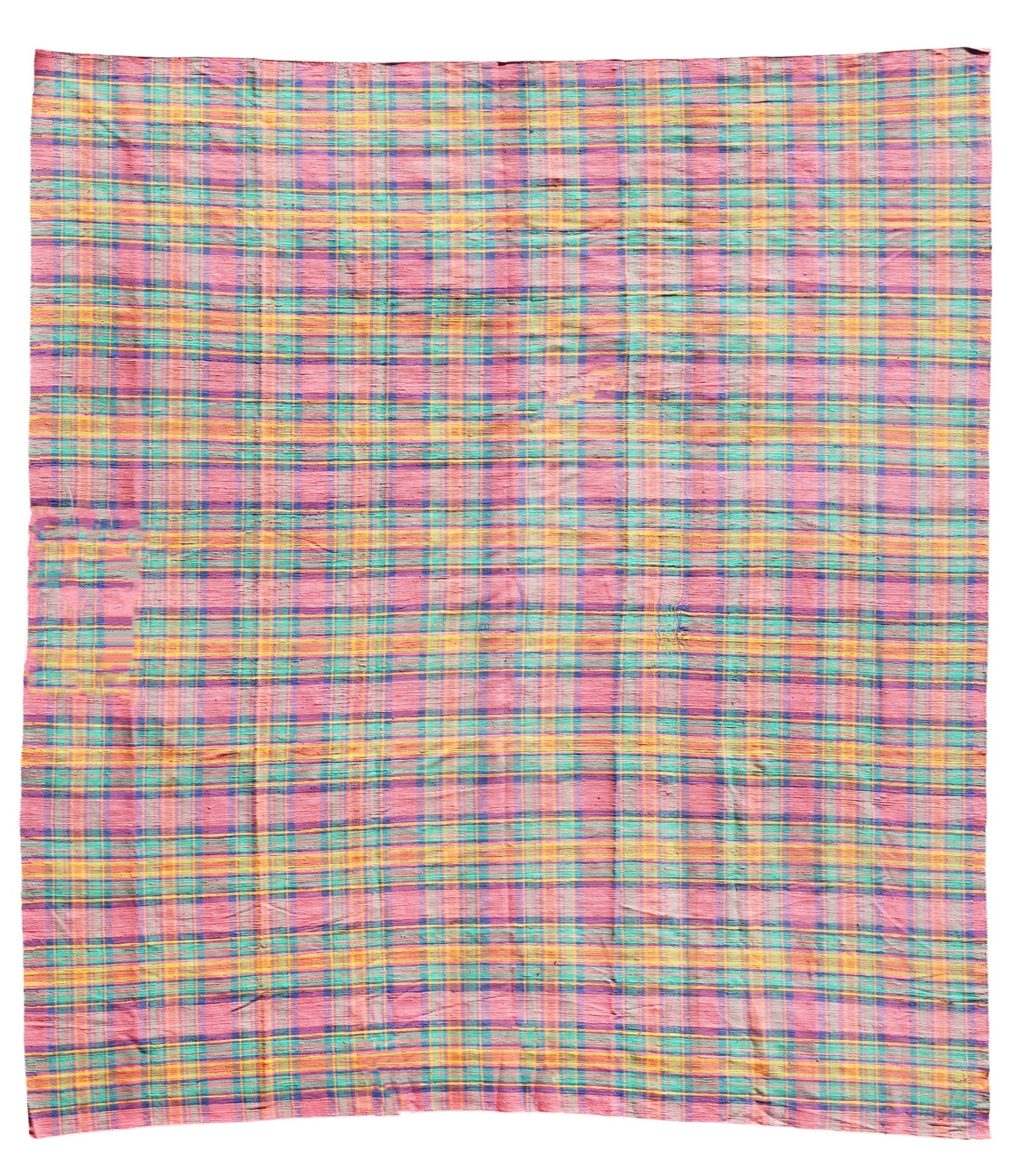A vintage hand woven rag rug: A vintage hand woven rag rug 20ft2in x 17ft (614.7 x 518.2 cm.)