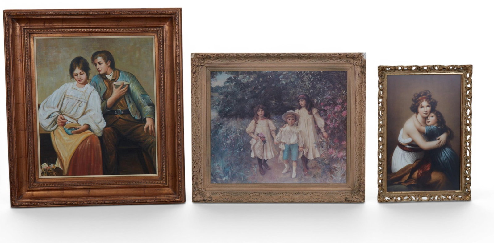 Three framed works: Three framed works largest: 34 x 30in (86 x 76cm)