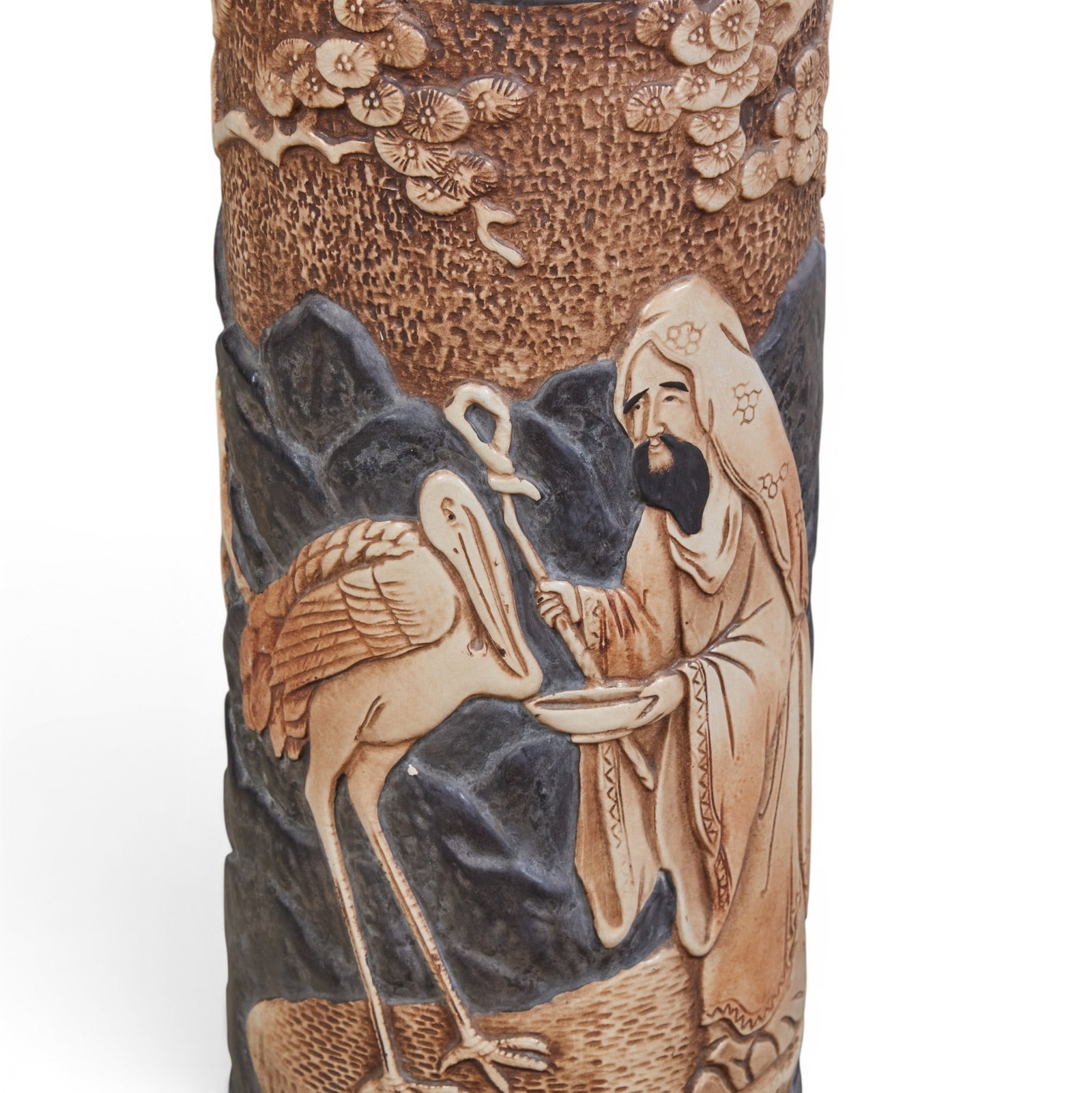 A Bretby painted earthenware stick stand - 2