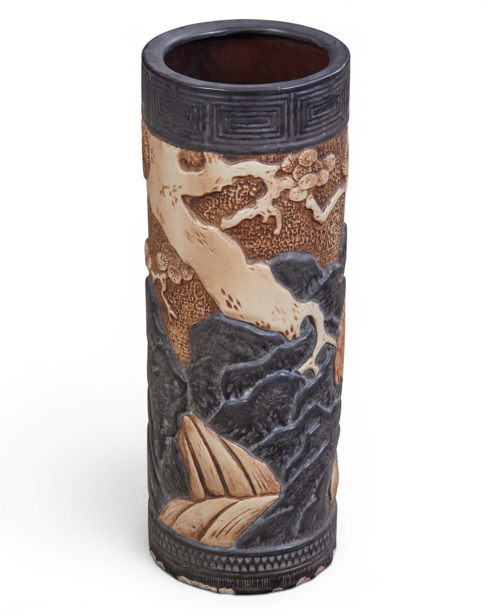 A Bretby painted earthenware stick stand - 3