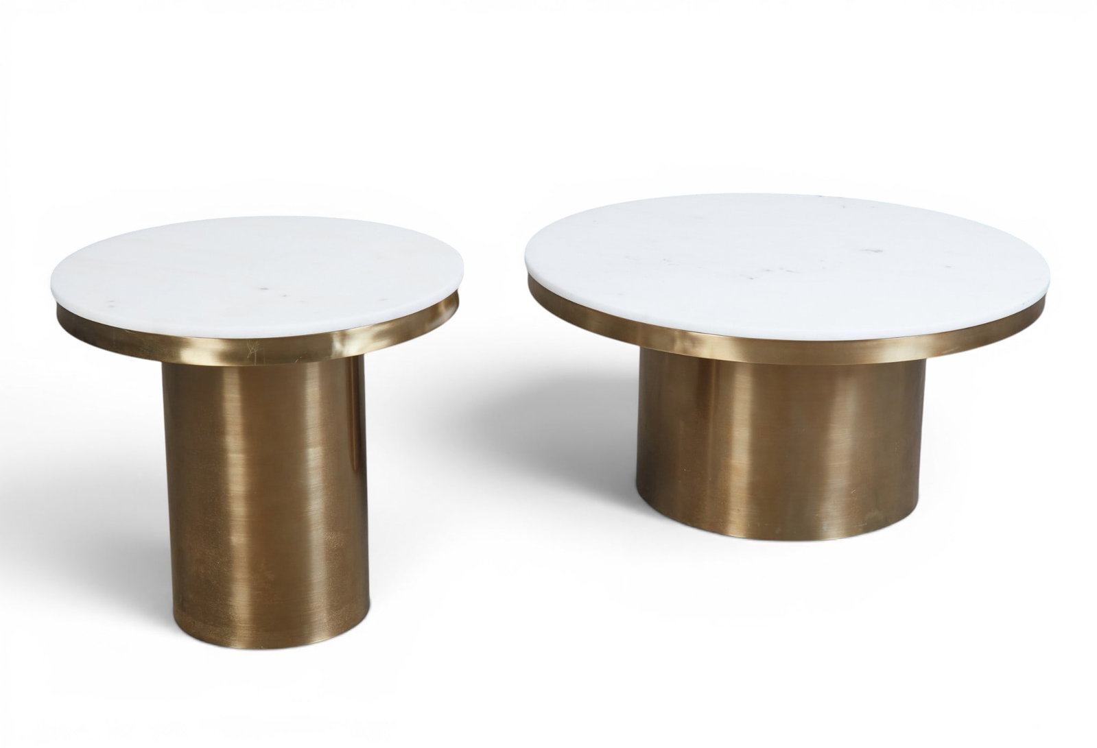 A Marble and metal coffee table with a matching side table (1 of 6)