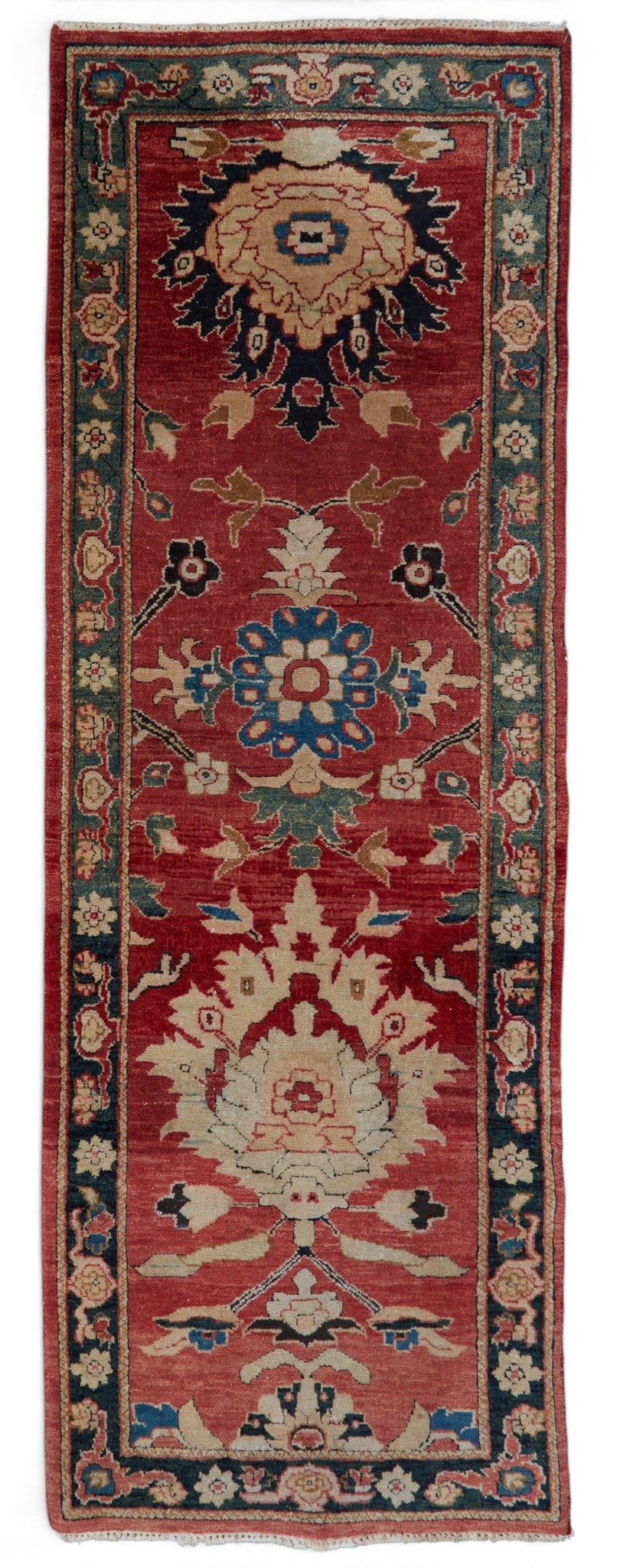 An Agra rug, India: An Agra rug India approximately 2ft 5in x 7ft (76x213cm)