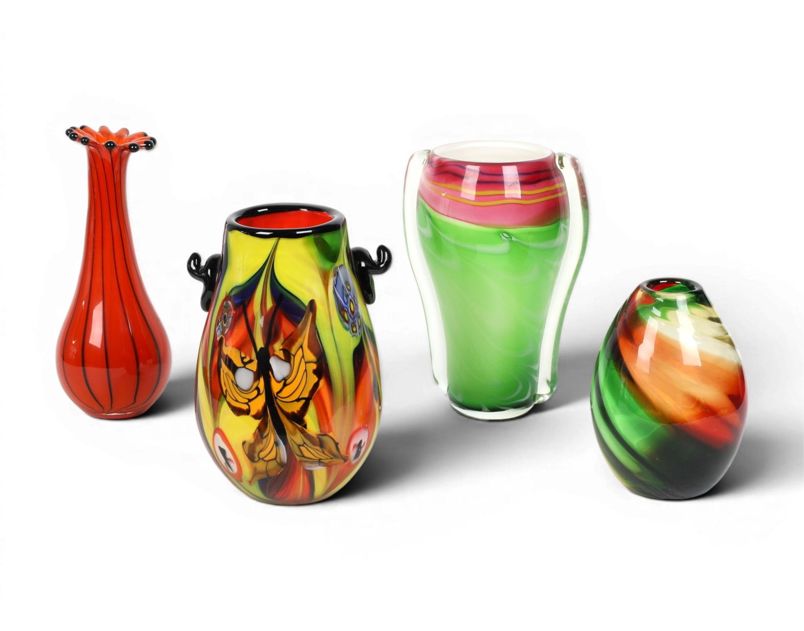A group of four art glass vases (1 of 7)