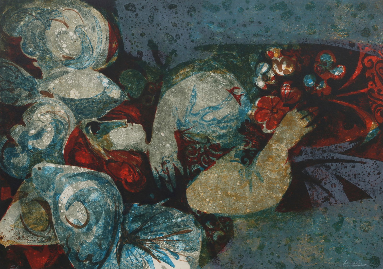 Alvar Suñol (Spain, b. 1935), Ophelia, lithograph in colors on wove paper, 19 x 27in (48 x 69cm): Alvar Suñol Spain b. 1935 Ophelia lithograph in colors on wove paper editioned EP and signed Alvar to lower edges 19 x 27in (48 x 69cm)