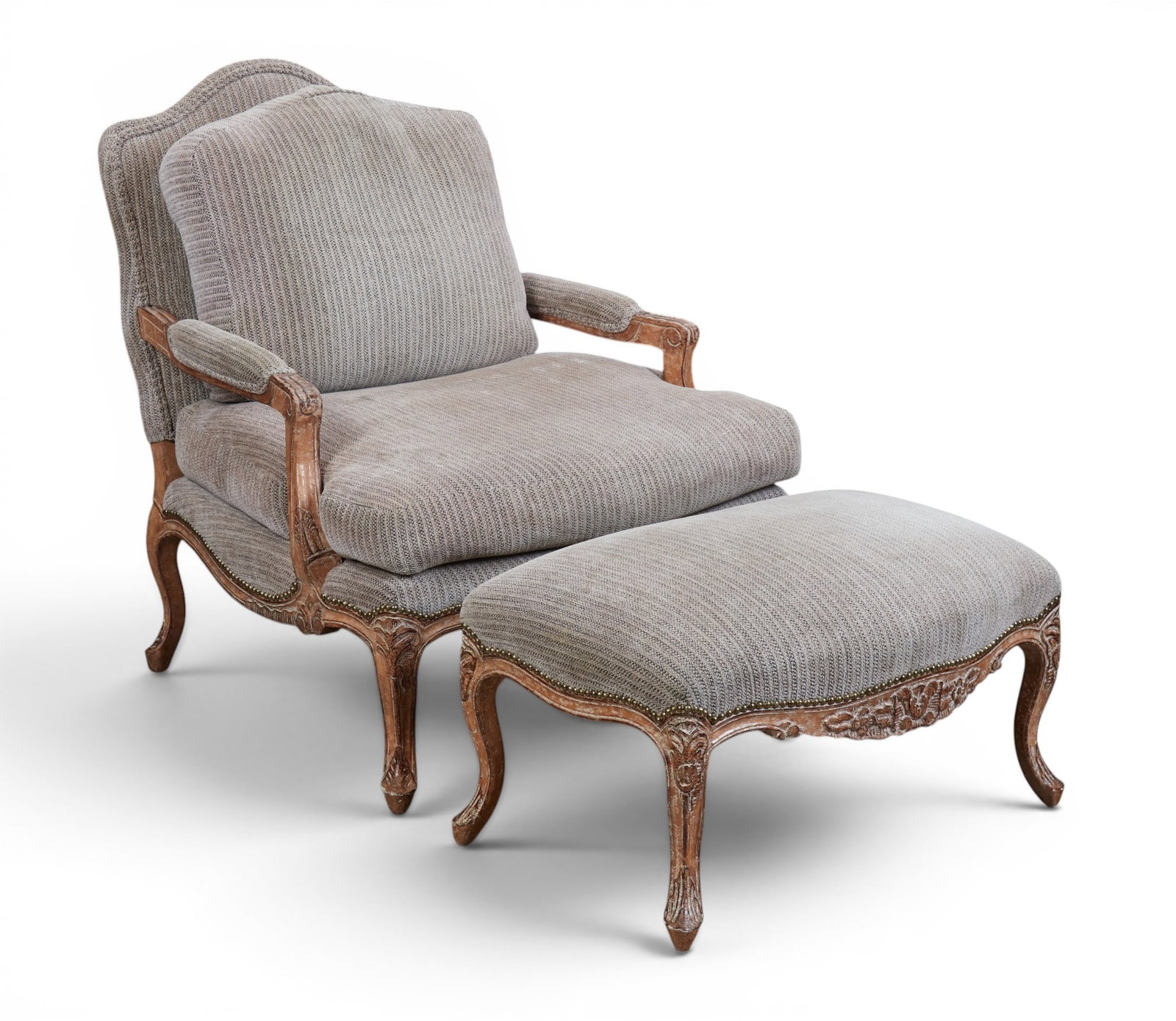 A Kreiss Louis XV style armchair and ottoman (1 of 8)