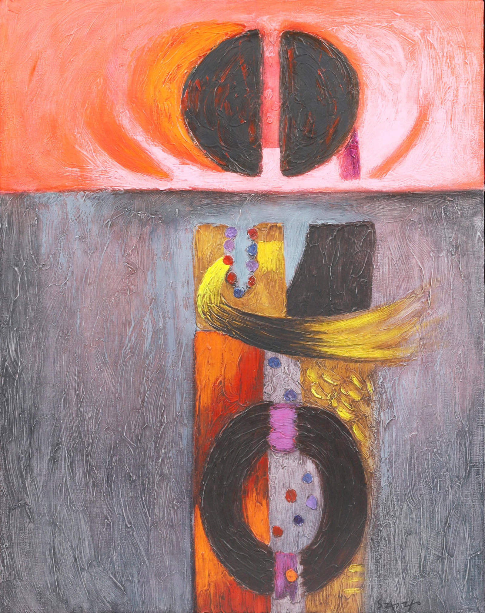 Fernado de Szyszlo (Peru, 1925-2017), Untitled, oil on canvas, 28 x 22in (71 x 56cm) (1 of 6)