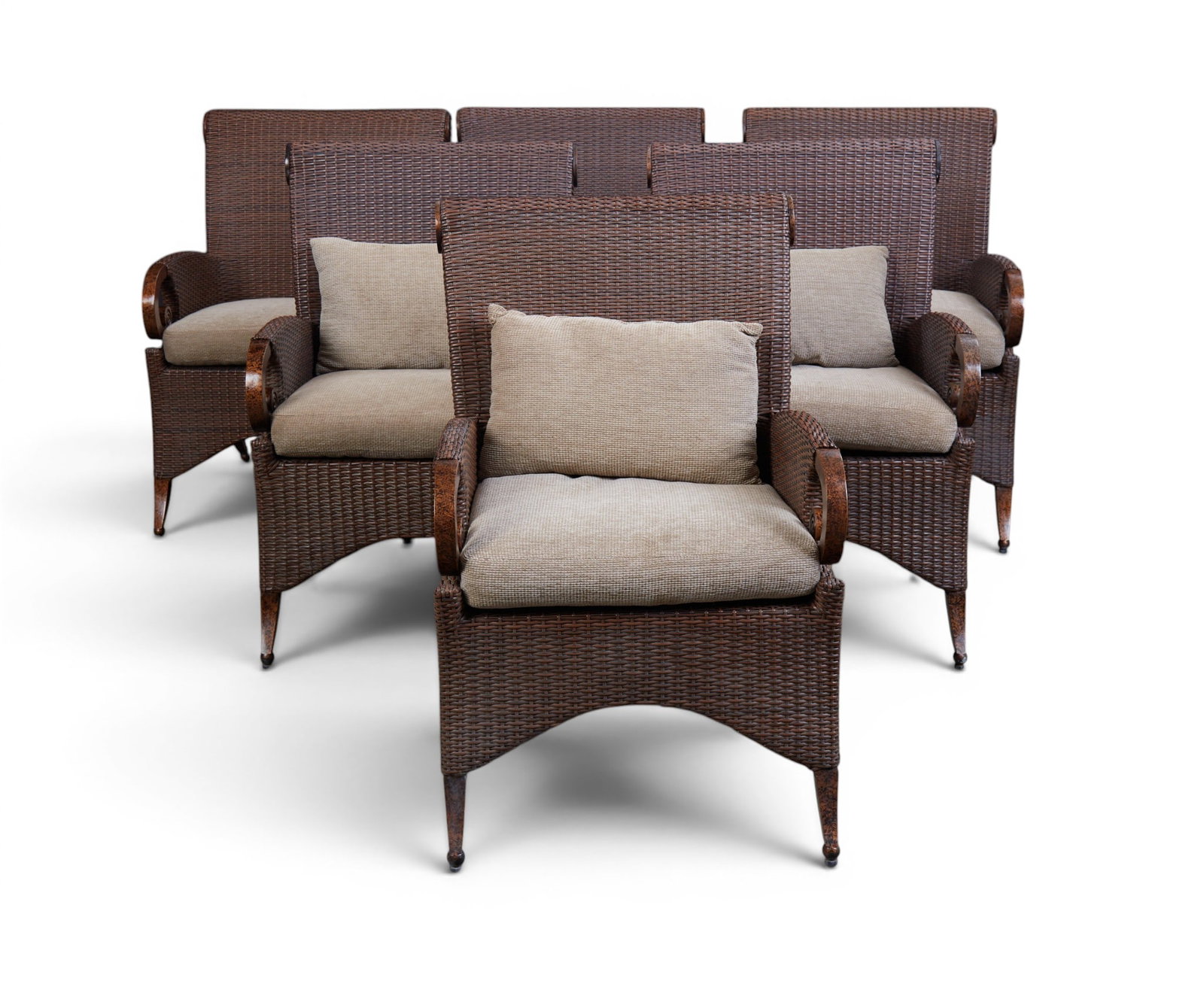 A set of six Cast Classics outdoor armchairs: A set of six Cast Classics outdoor armchairs height 37 x width 24 x depth 29 in. (94 x 61 x 73.7 cm.)