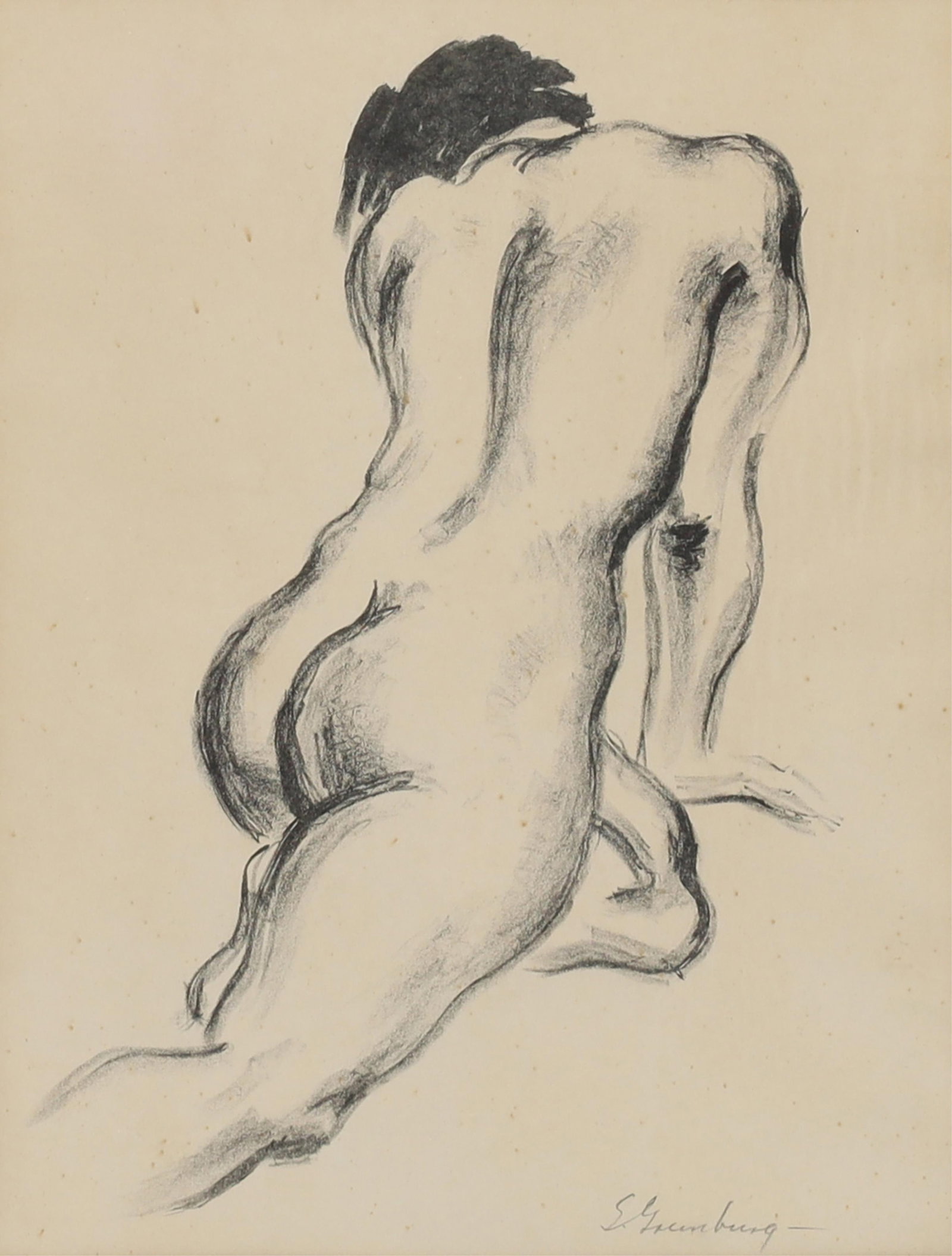 Samuel B. Greenberg (American, 1905-1980), Female Nude, lithograph in black on wove paper, 9 1/2 x: Samuel B. Greenberg American 1905-1980 Female Nude lithograph in black on wove paper signed in pencil to lower right 9 1/2 x 14in (24 x 36cm)