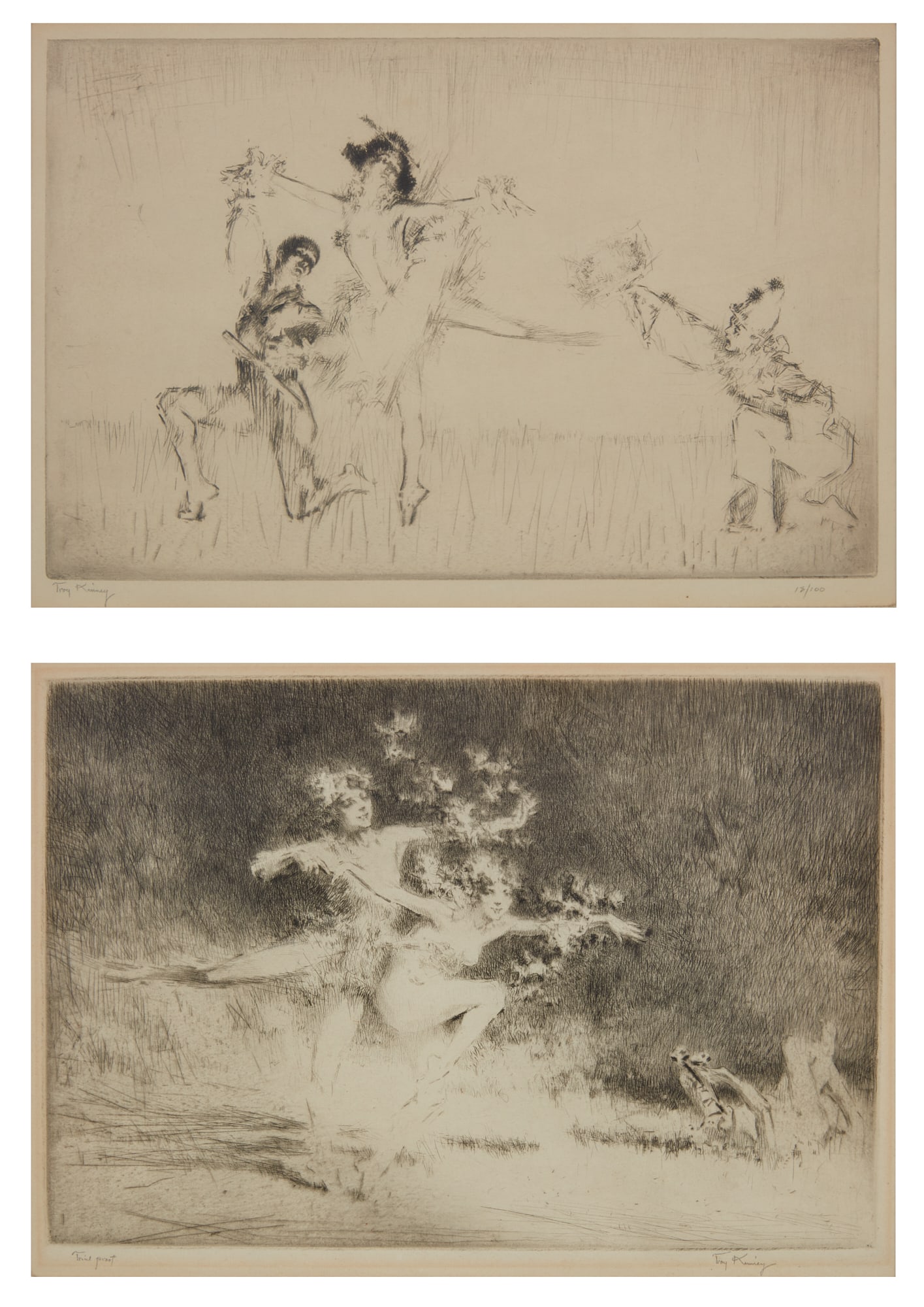 Troy Kinney (American, 1871-1938), Dancers, two etchings. ca 1920., etchings on wove paper, 8 x 11 (1 of 11)