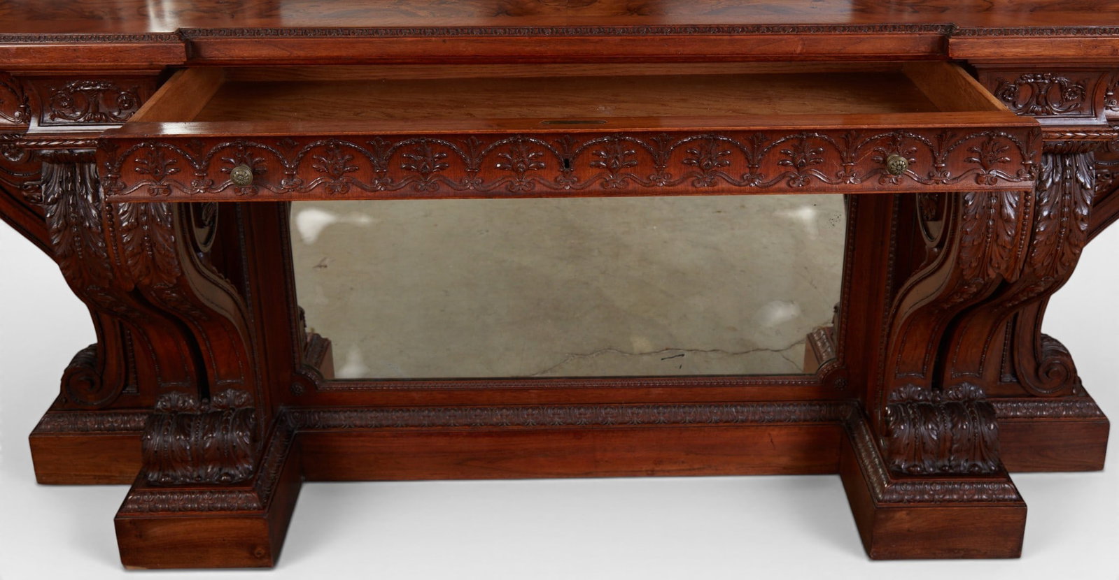 A Continental Renaissance style console table and girandole mirror - 12