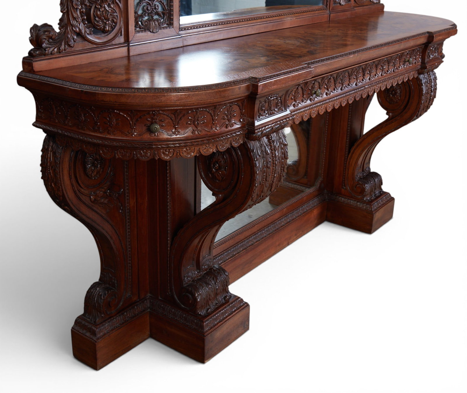 A Continental Renaissance style console table and girandole mirror - 8