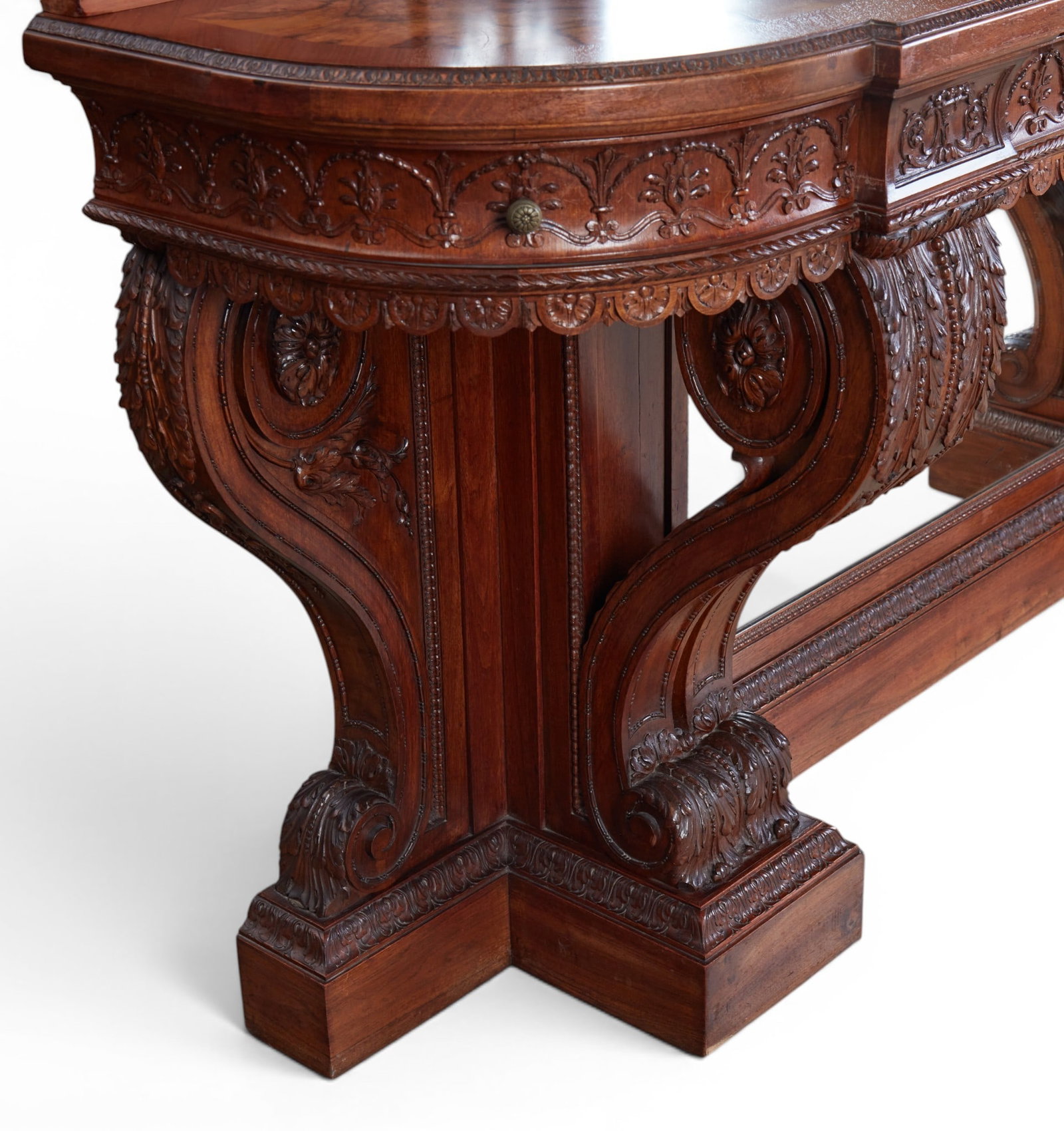 A Continental Renaissance style console table and girandole mirror - 9