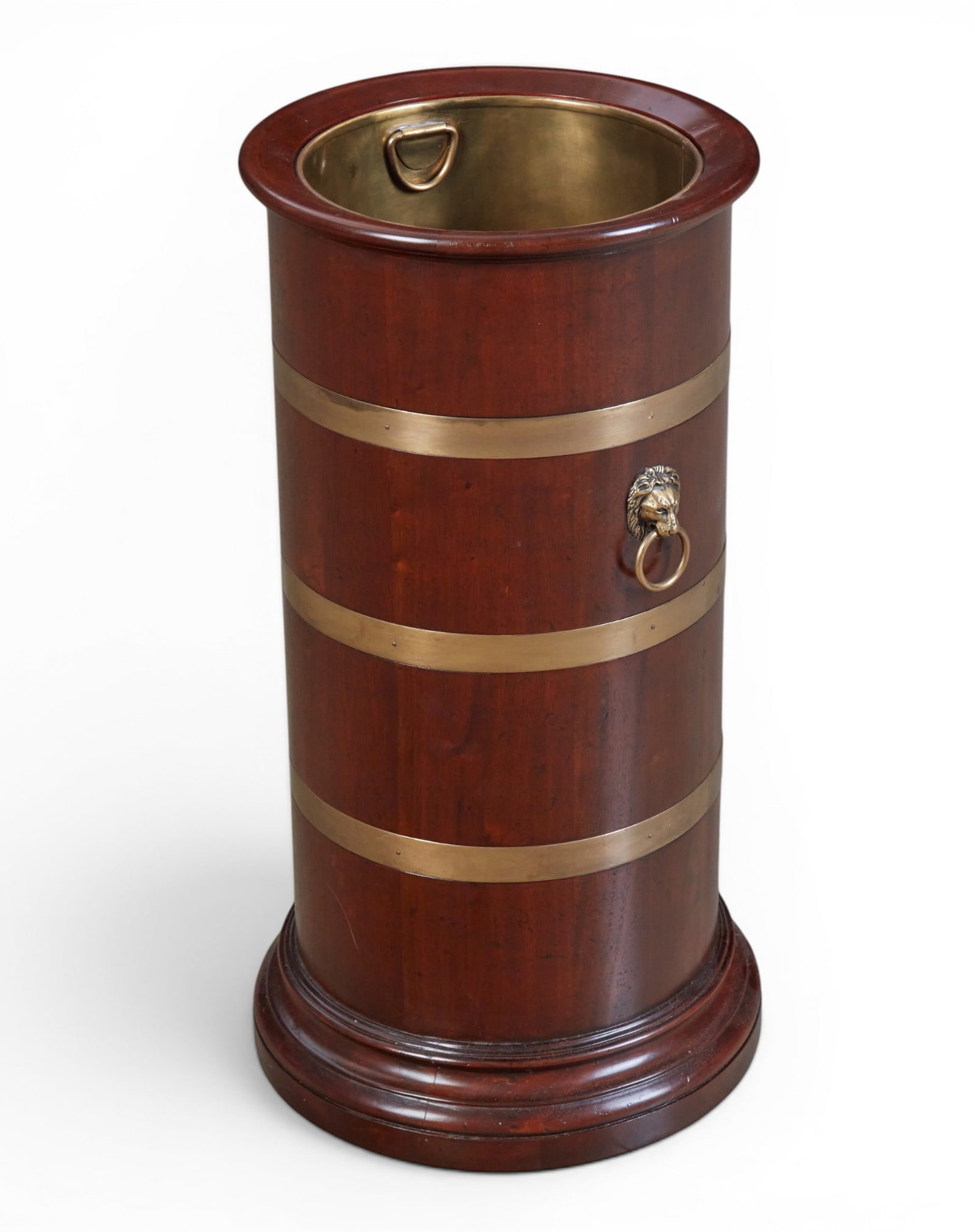 A George III style brass bound mahogany stick stand, 20th century (1 of 6)