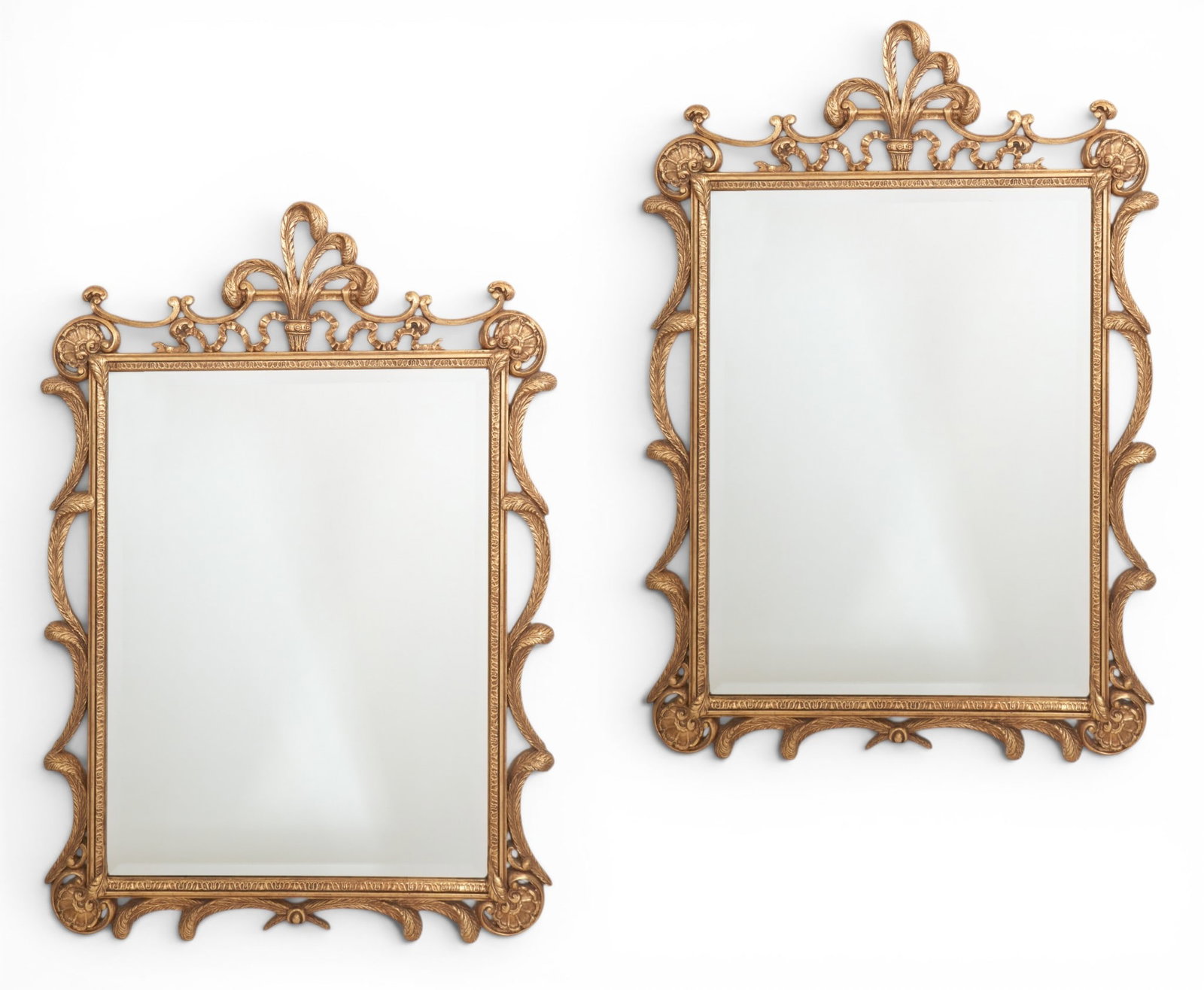A pair of George III style gilt composition mirrors, post 1950 (1 of 3)