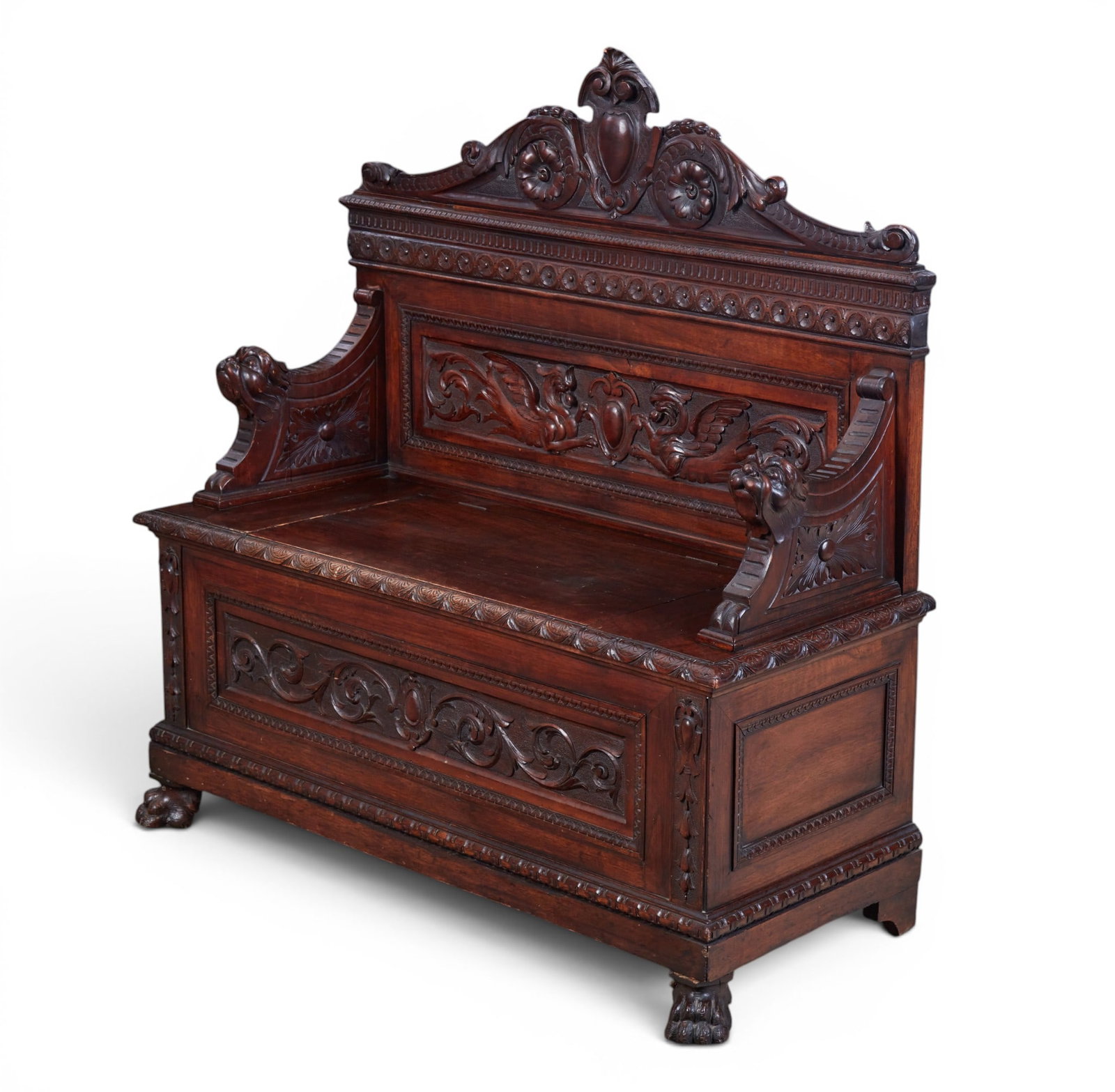 A Continental Renaissance style walnut settle, late 19th/early 20th century (1 of 11)