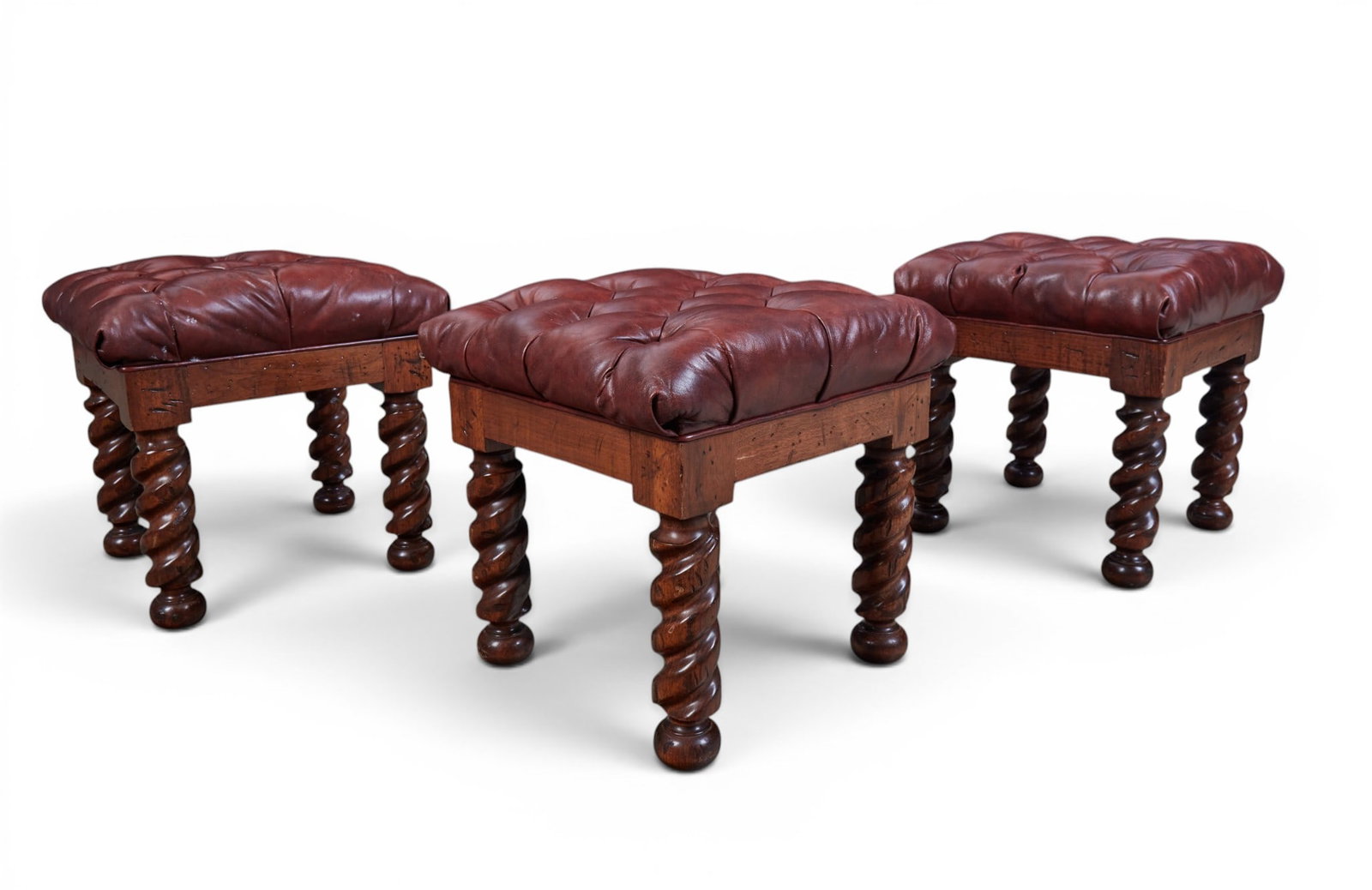 Three Continental Baroque style stained walnut stools, 20th century (1 of 9)