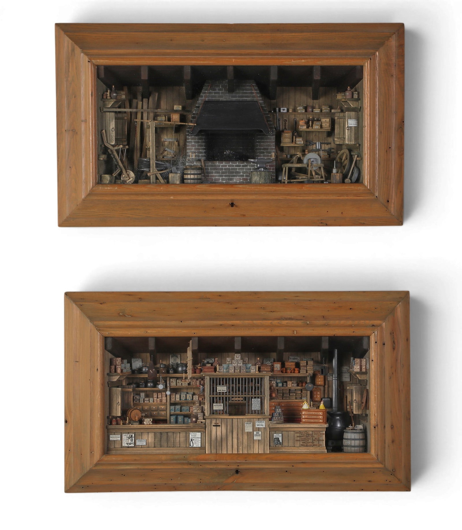 Two dioramas of interior scenes: General Provisions and Blacksmith Foundry, Art Sutherland (1 of 7)