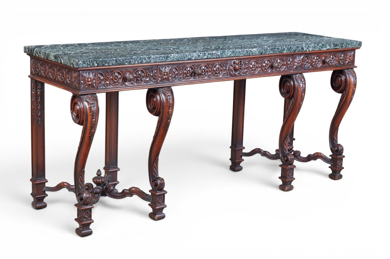 A George III style mahogany buffet table, 20th century (1 of 10)