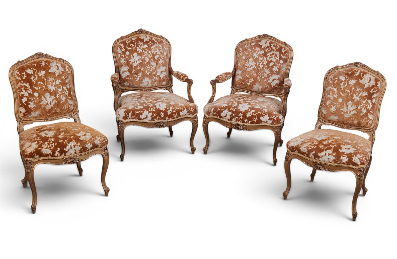 A four piece suite of Louis XV style giltwood seat furntiure, 20th century (1 of 11)