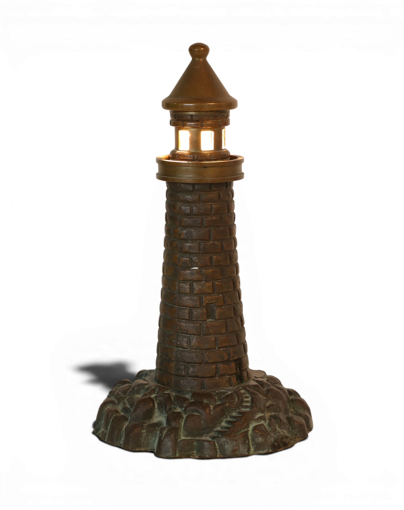 A cast bronze lighthouse form table lamp, 20th century (1 of 5)