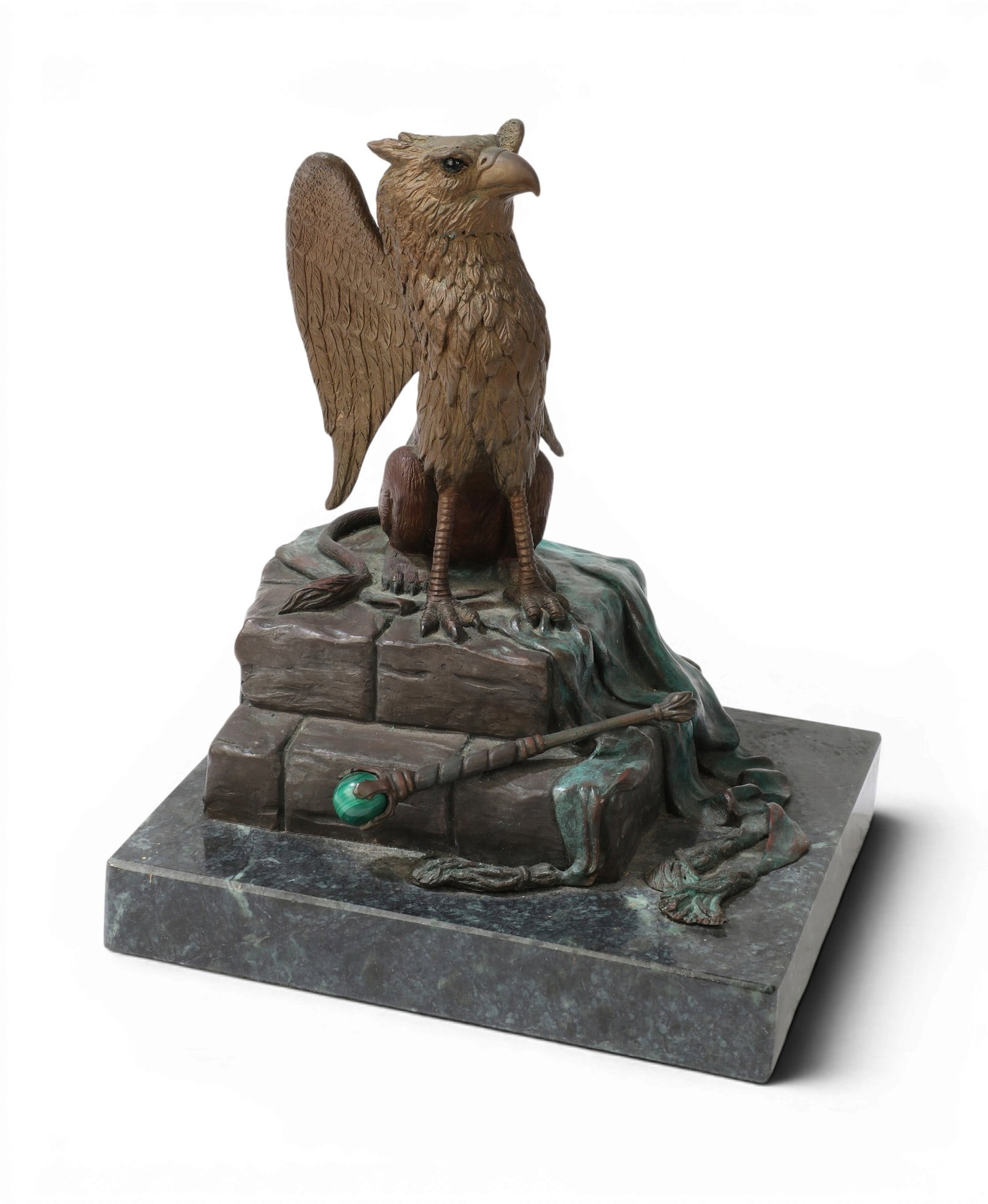 A Kim Kori Limited Edition cold painted patinated bronze model of a griffin, 1987 (1 of 4)