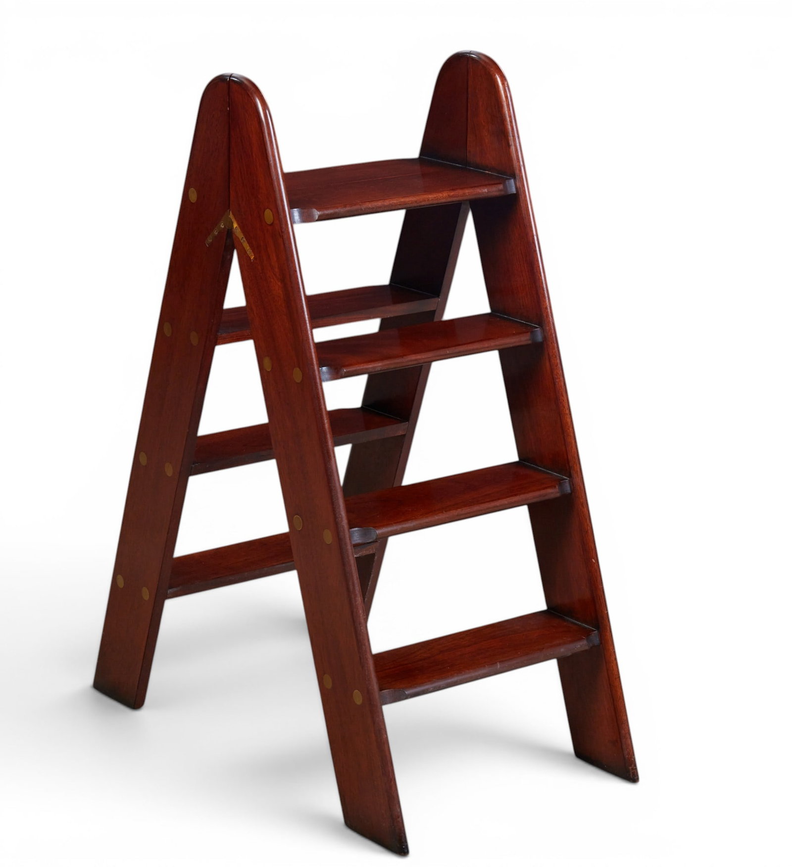 A set of mahogany folding library steps, modern (1 of 8)