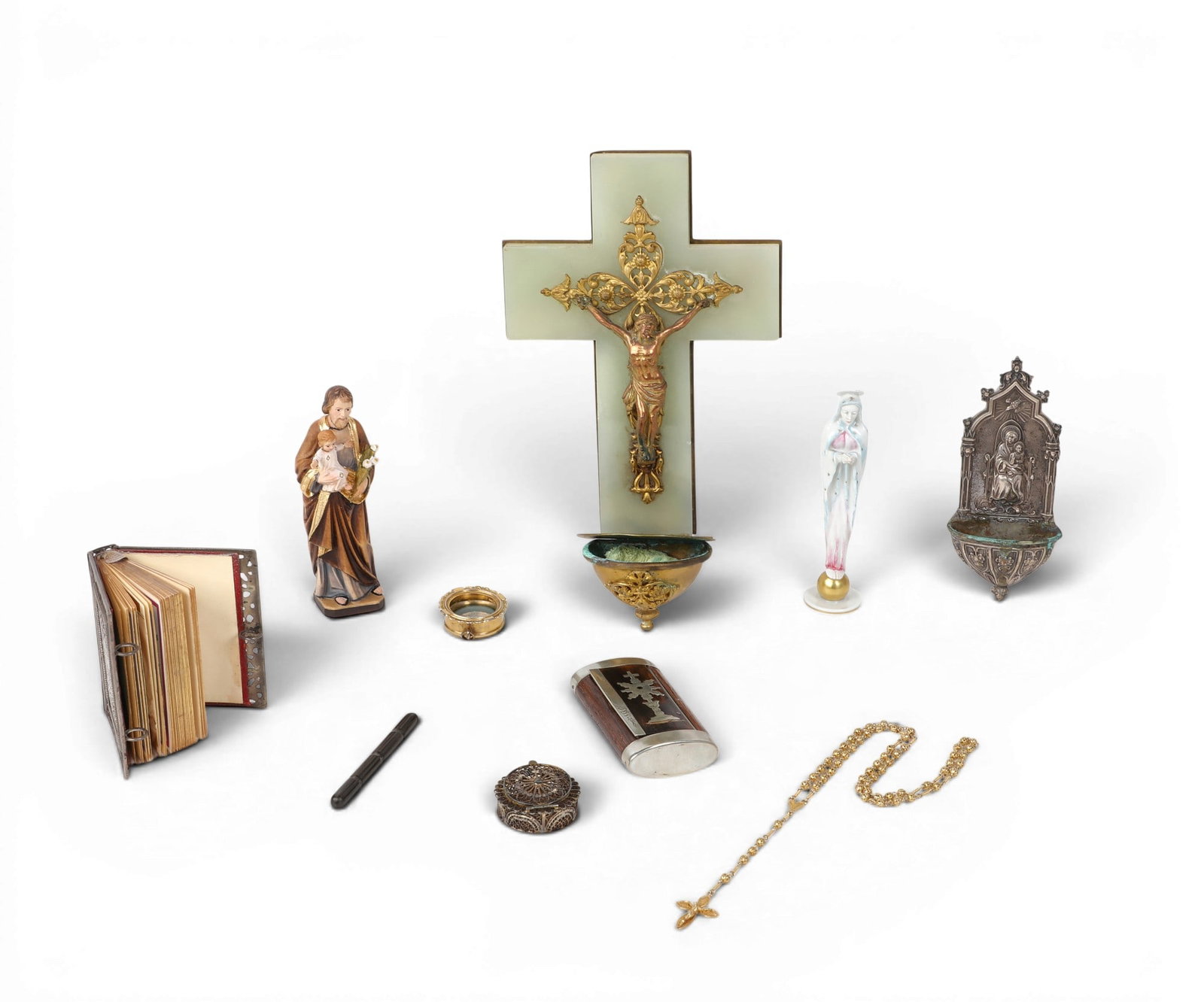 An eight piece International group of devotional or ecclesiastic objects, 19th-20th century (1 of 3)