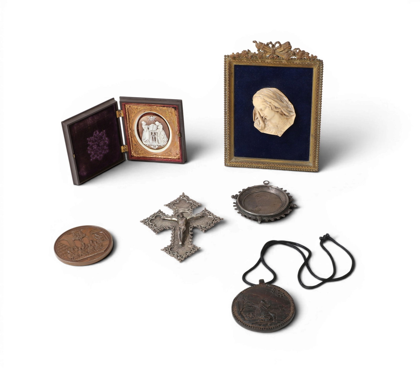 A collection of six mixed media ecclesiastical items, 19th century (1 of 3)