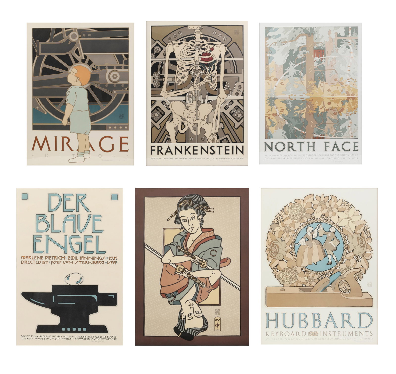 David Lance Goines (American, 1945-2023), A group of six signed lithographed posters (1 of 17)